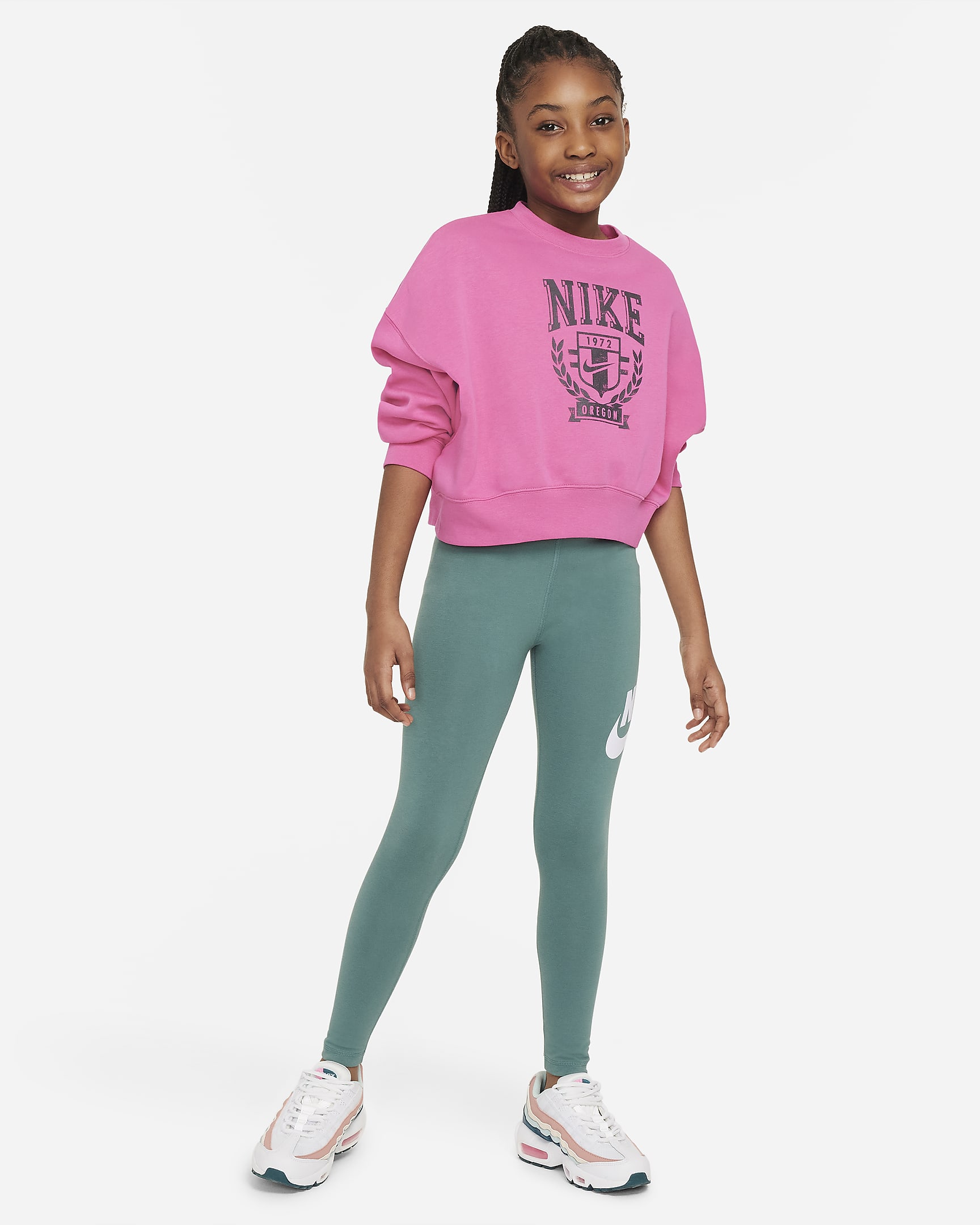 Nike Sportswear Essential Older Kids' (Girls') Mid-Rise Leggings - Bicoastal/White