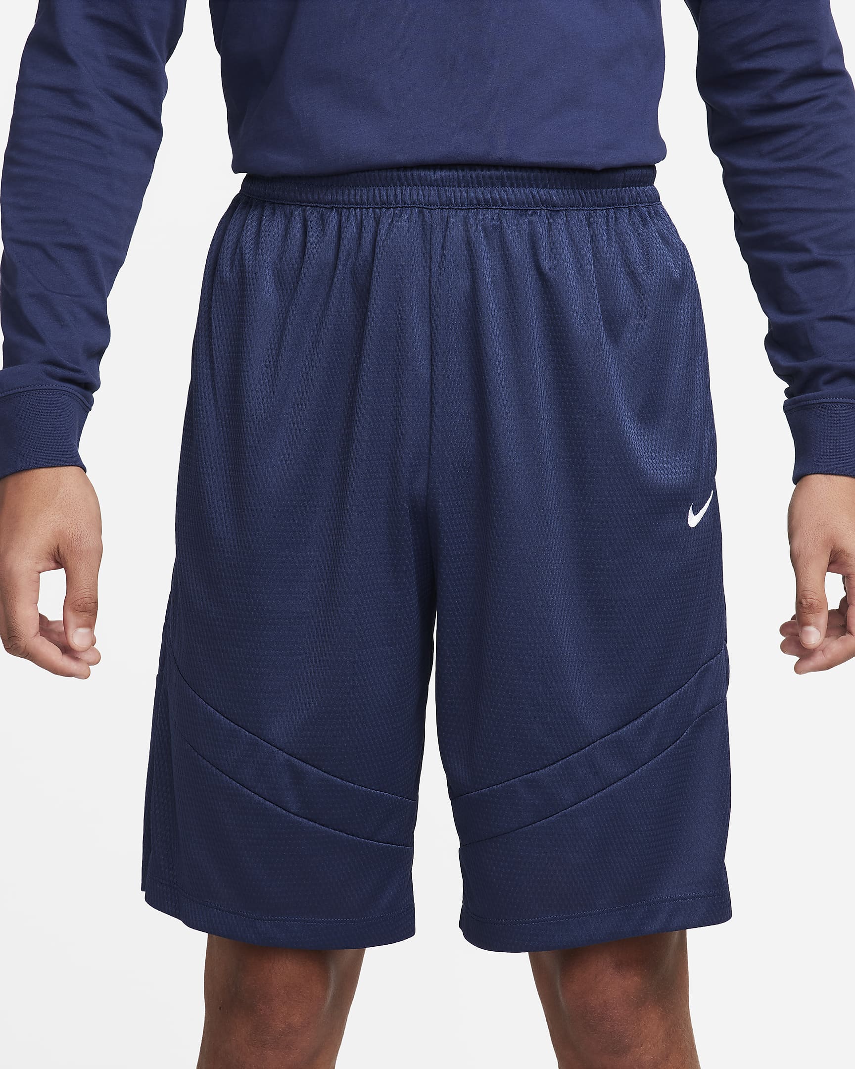 Nike Icon Dri-FIT-basketshorts til herre (28 cm) - Midnight Navy/Midnight Navy/Hvit