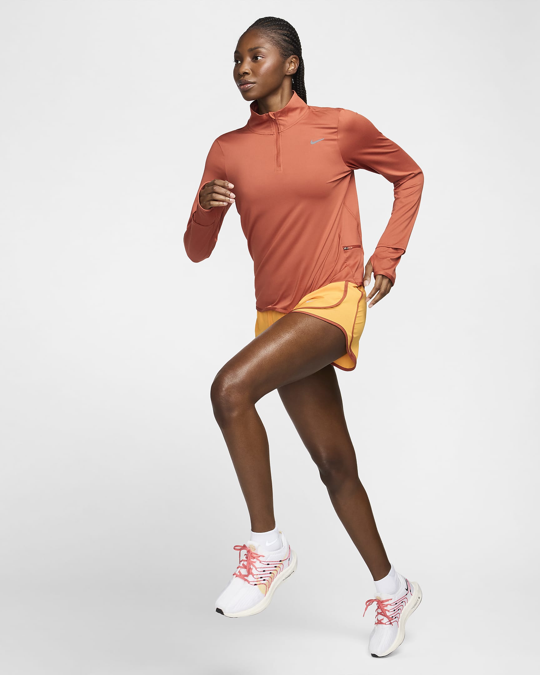 Nike Swift Women's UV Protection 1/4-Zip Running Top - Burnt Sunrise