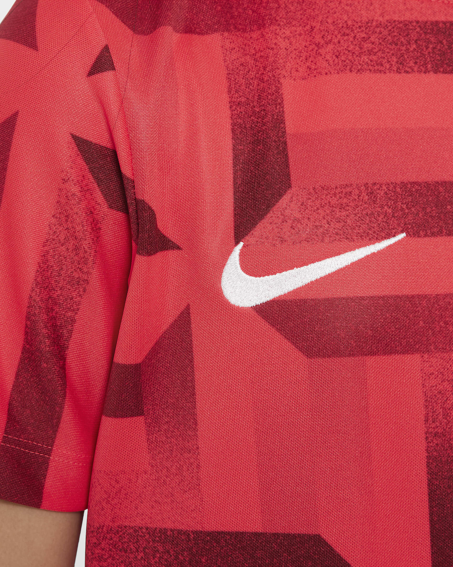 Haut de foot d'avant-match à manches courtes Nike Dri-FIT Angleterre Academy Pro pour ado - Siren Red/Blue Void/Blanc