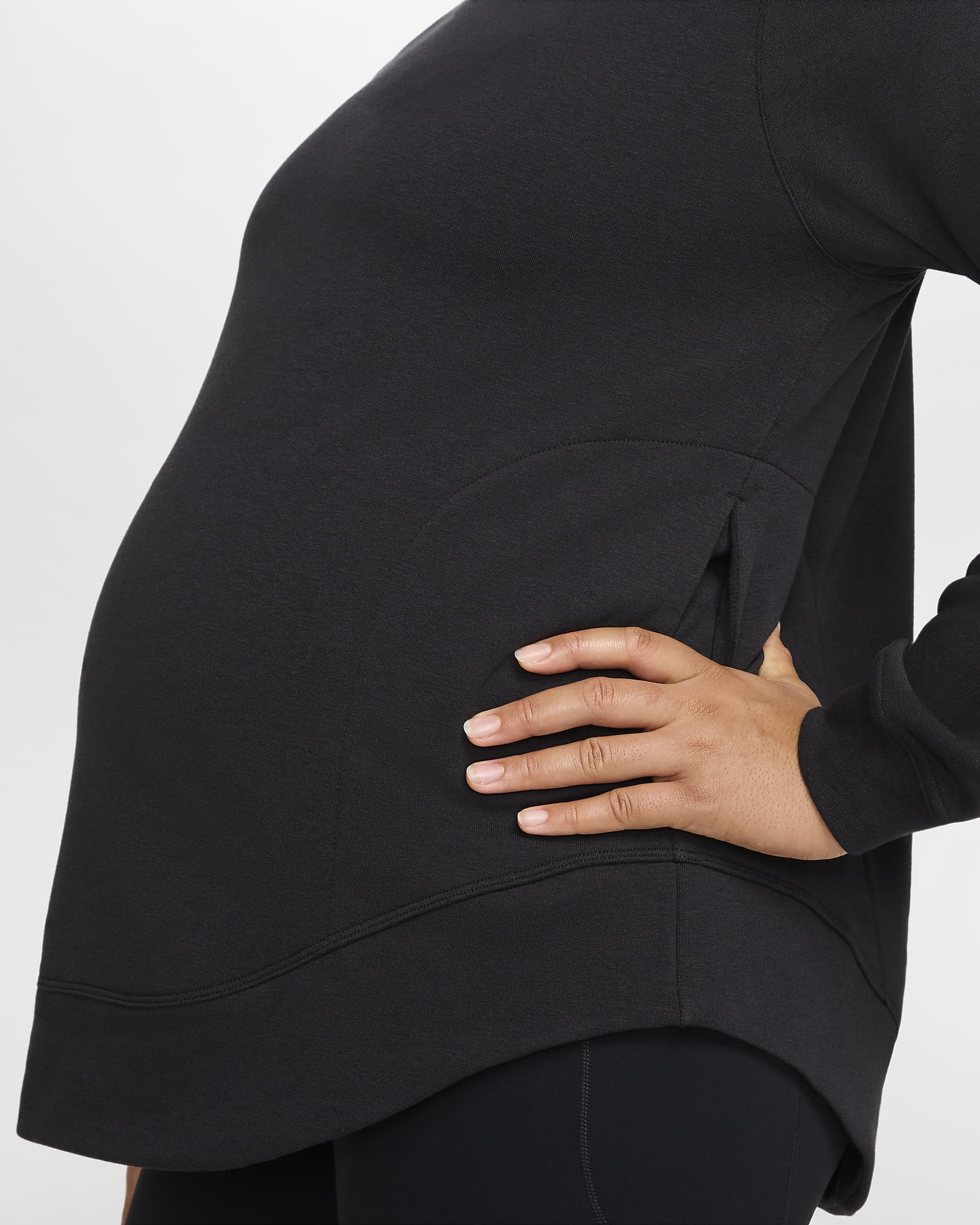 Nike (M) One Women's Reversible French Terry Sweatshirt Top (Maternity) - Black