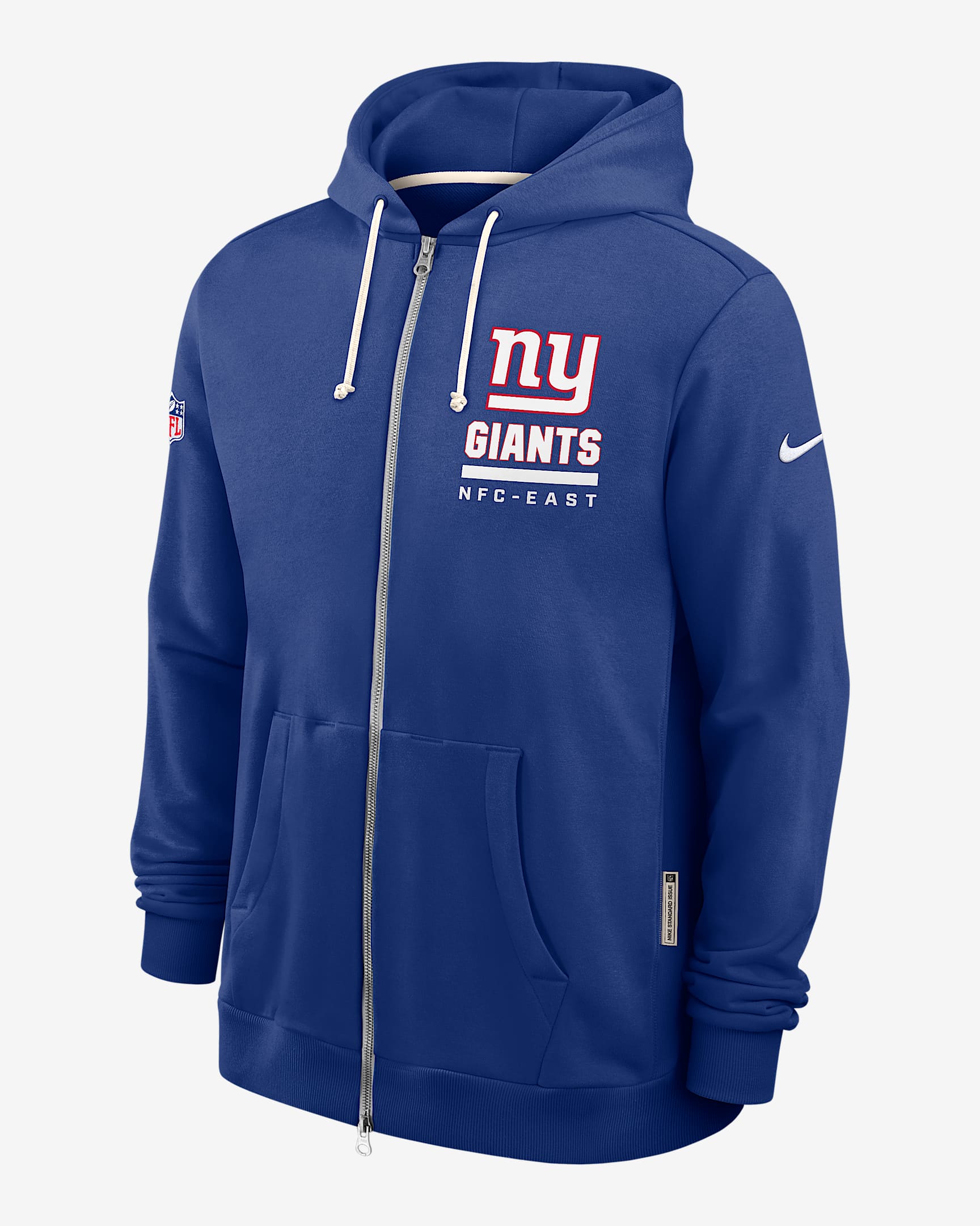 Sudadera con gorro Nike Dri-FIT de la NFL de cierre completo para hombre New York Giants Utility Player Sideline - Royal