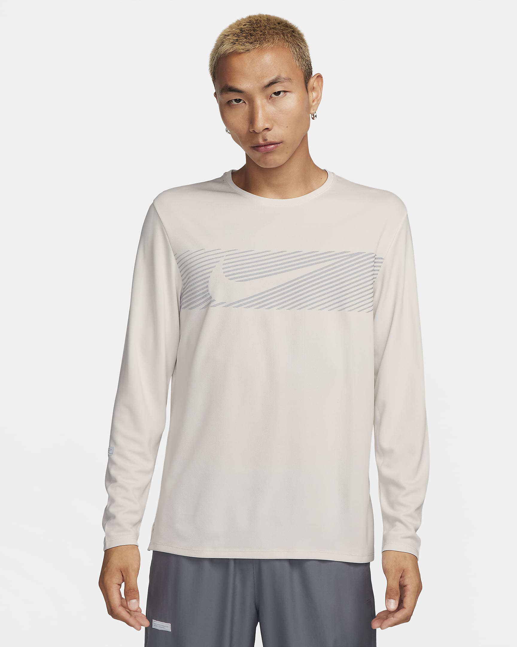 ナイキ マイラー フラッシュ メンズ Dri-FIT UV ロングスリーブ ランニングトップ - ファントム