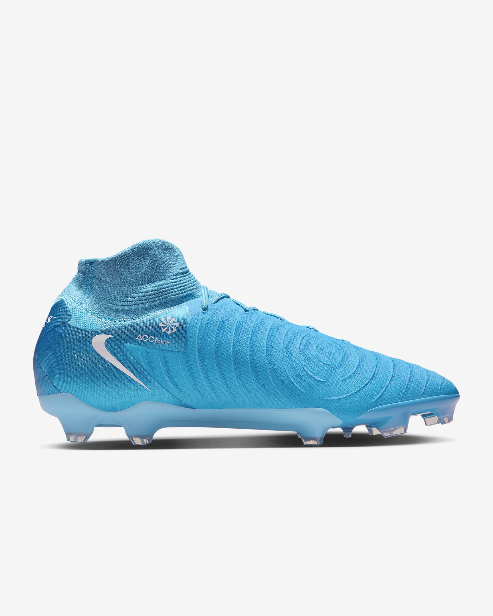 Nike Phantom Luna 2 Pro FG magas szárú, stoplis futballcipő - Blue Fury/Fehér