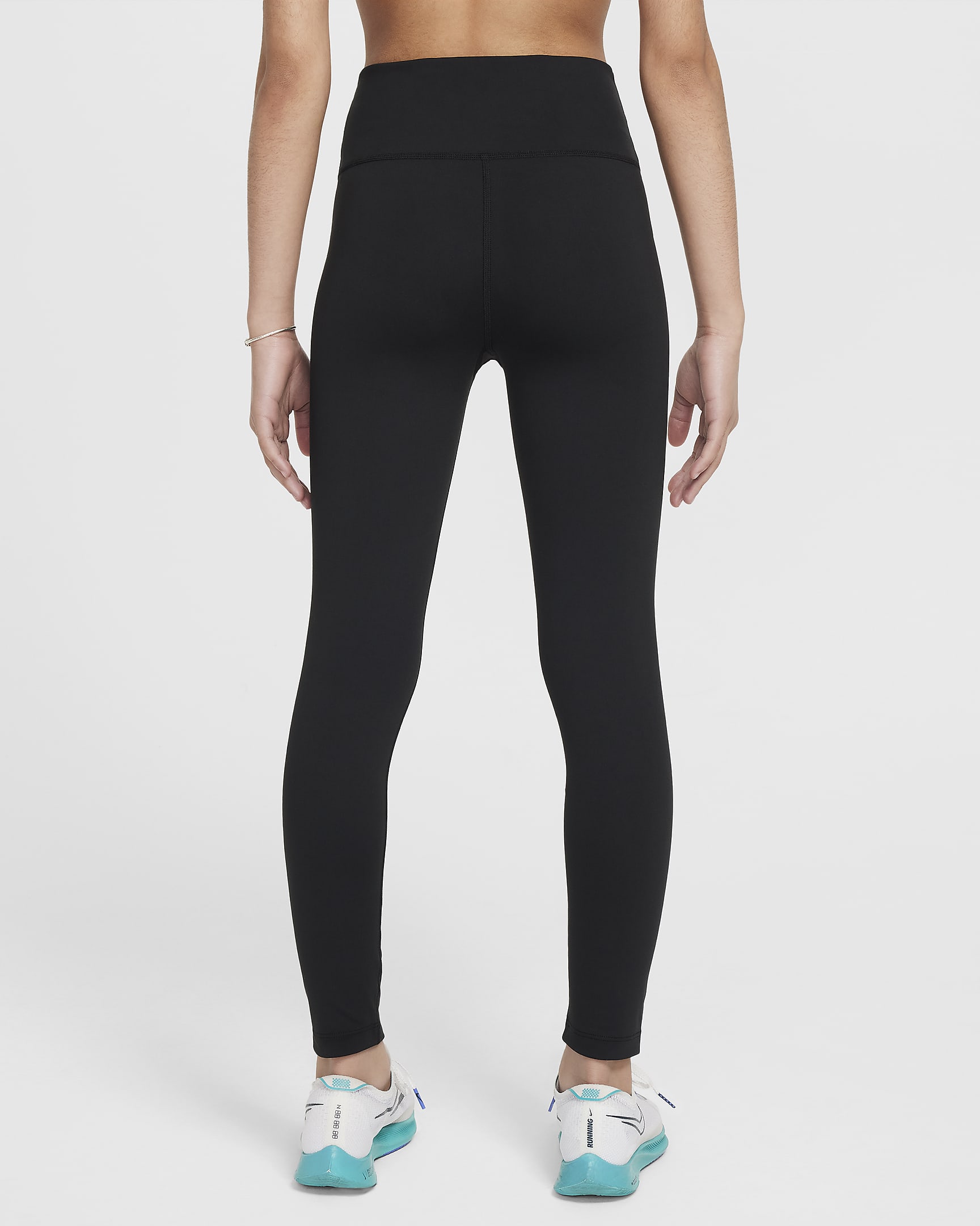 Leggings a vita alta Dri-FIT Nike One – Ragazza - Nero/Bianco