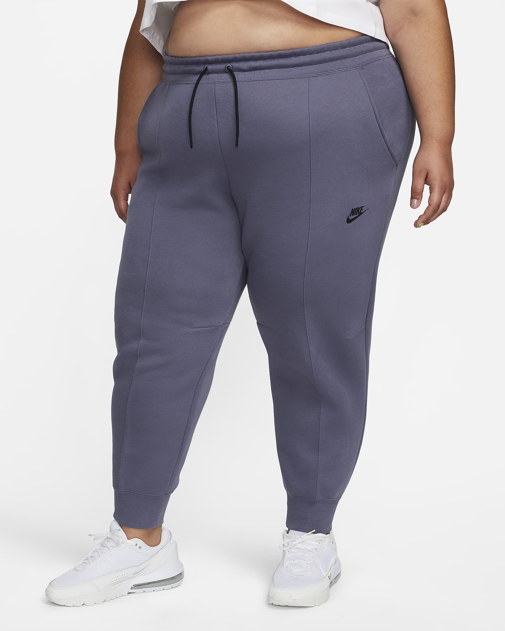 Nike Sportswear Tech Fleece Women's Mid-Rise Joggers (Plus Size) - Light Carbon/Black