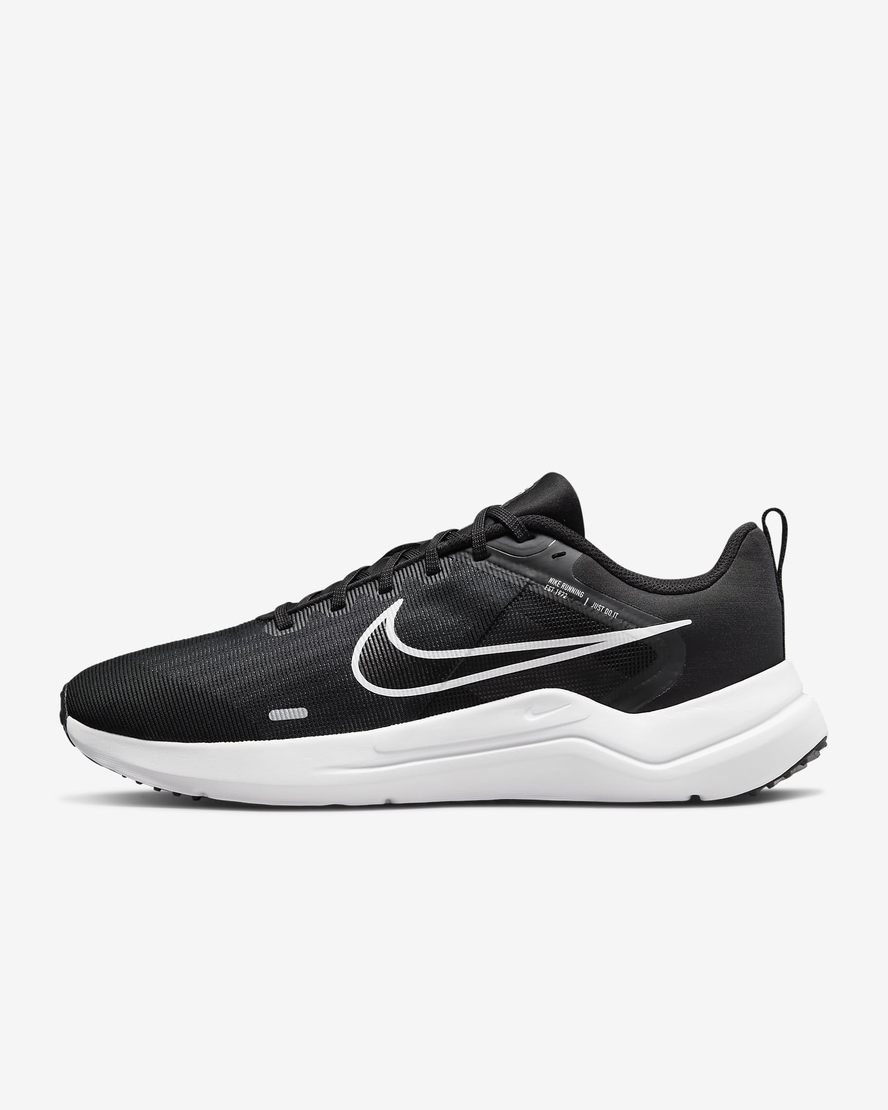 Nike Downshifter 12 Men's Road Running Shoes - Black/Dark Smoke Grey/Pure Platinum/White