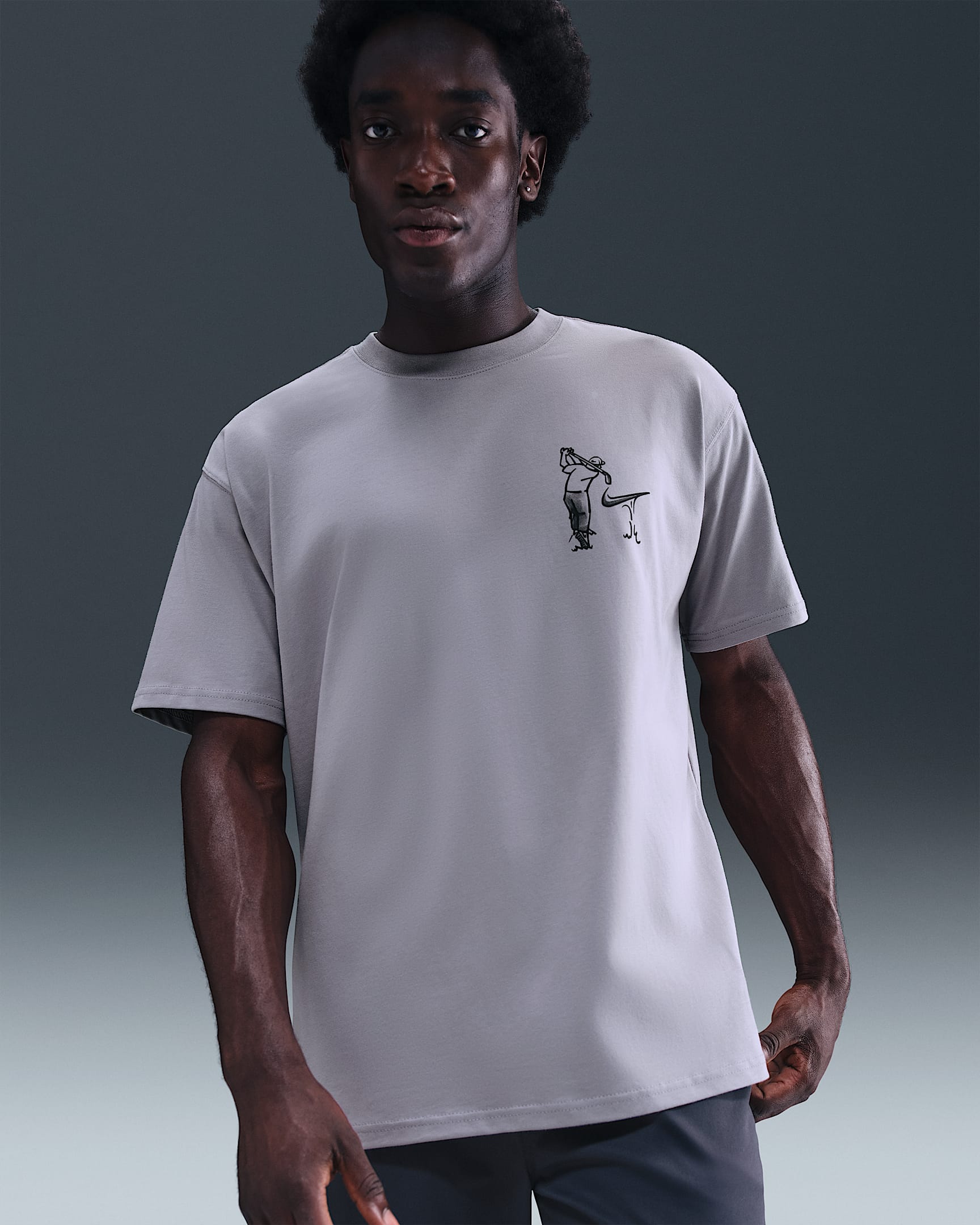 Nike Men's Max90 Golf T-Shirt - Cement Grey/Off Noir
