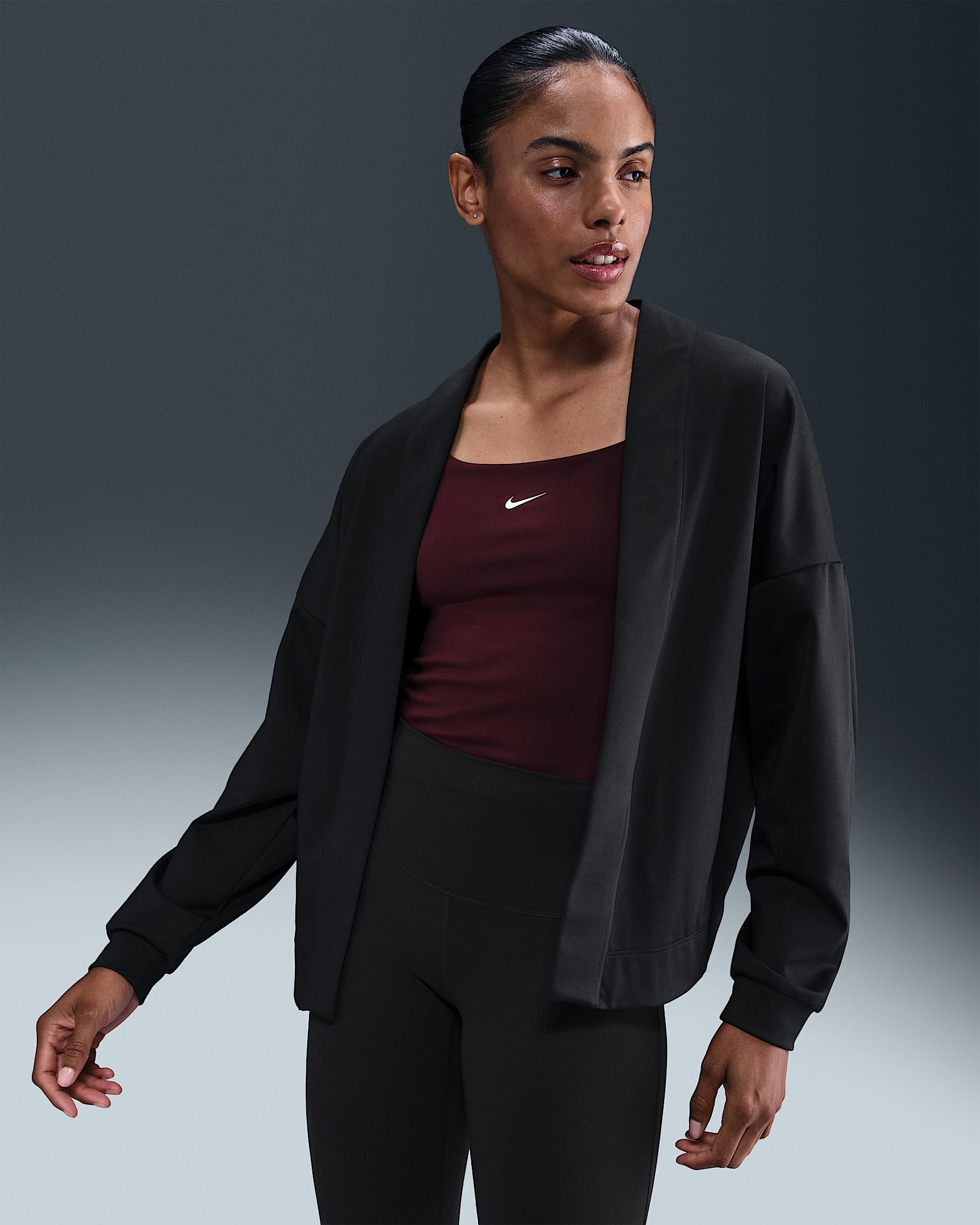 Nike Zenvy Women's Dri-FIT Oversized Cardigan - Black