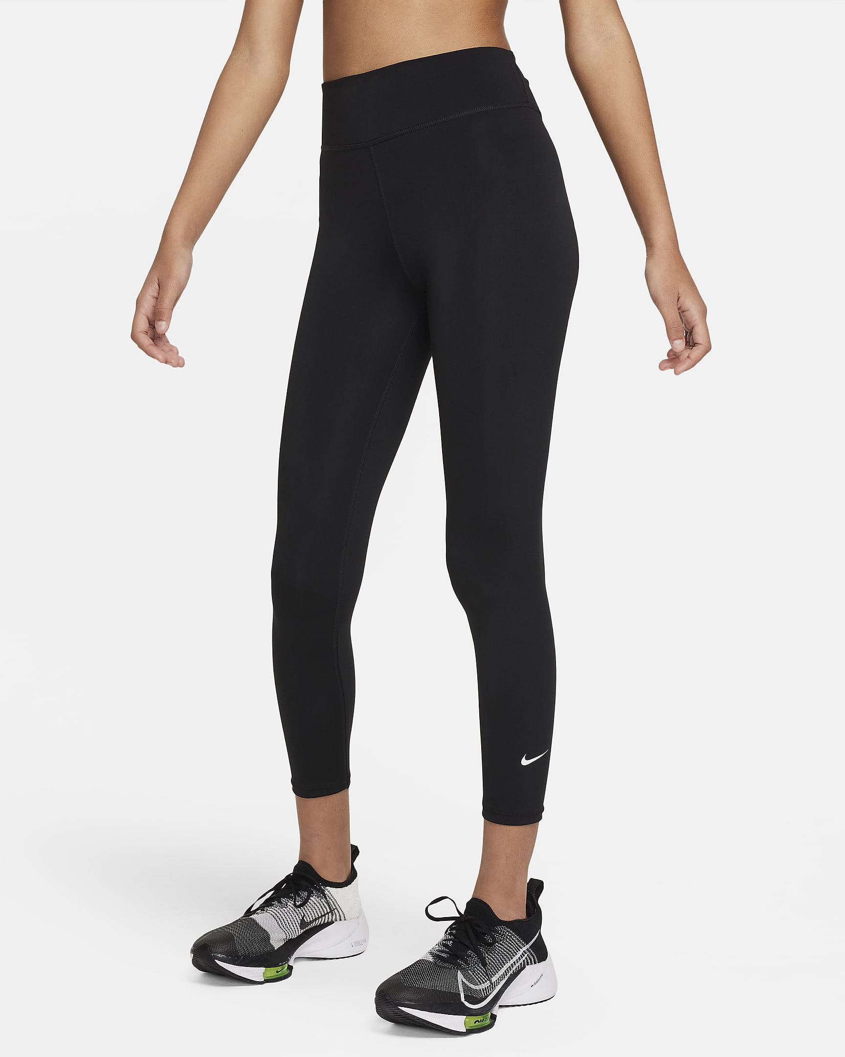 Nike Dri-FIT One Older Kids' (Girls') Leggings - Black/White