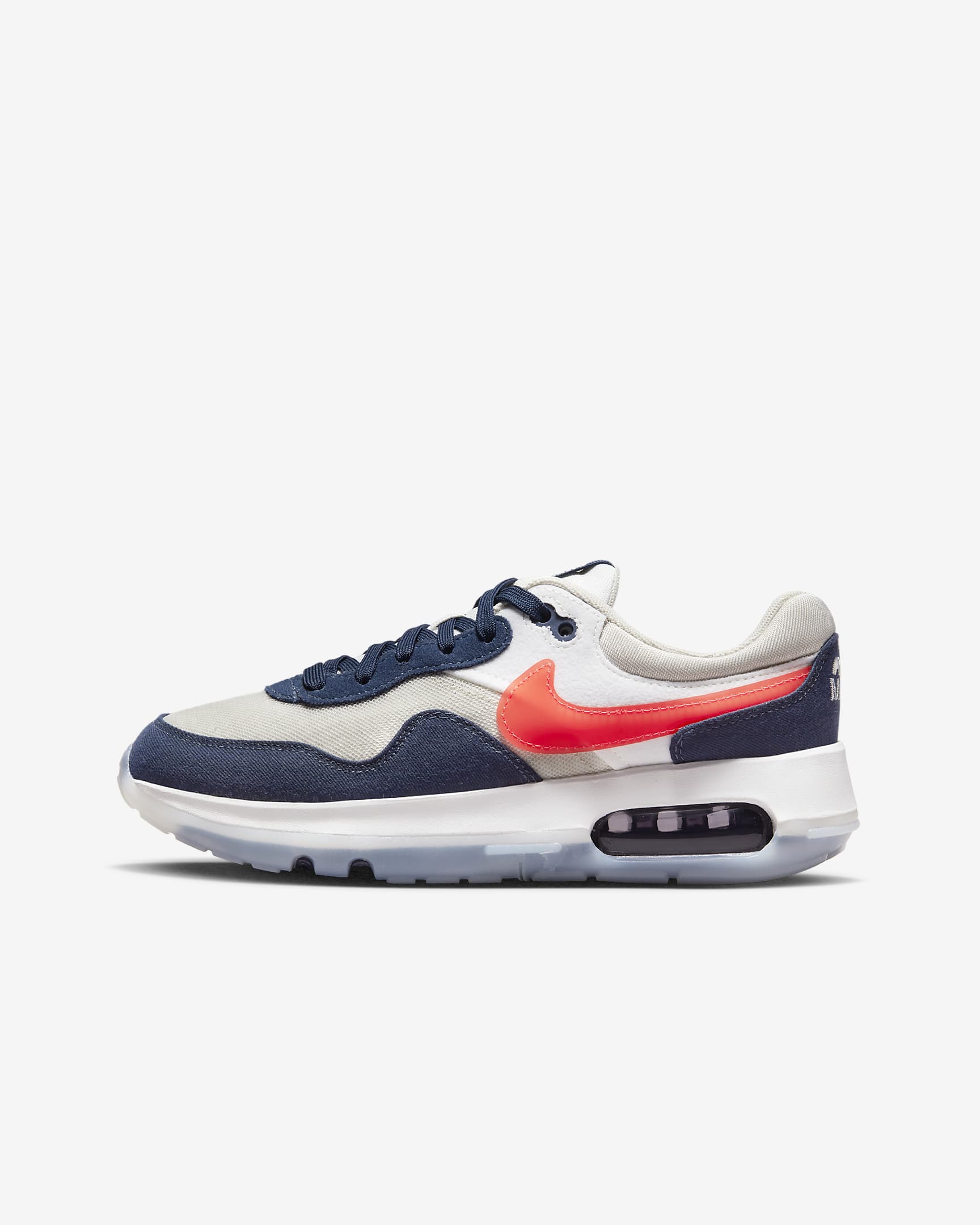 Nike Air Max Motif Big Kids' Shoe - Light Bone/Midnight Navy/Summit White/Bright Crimson