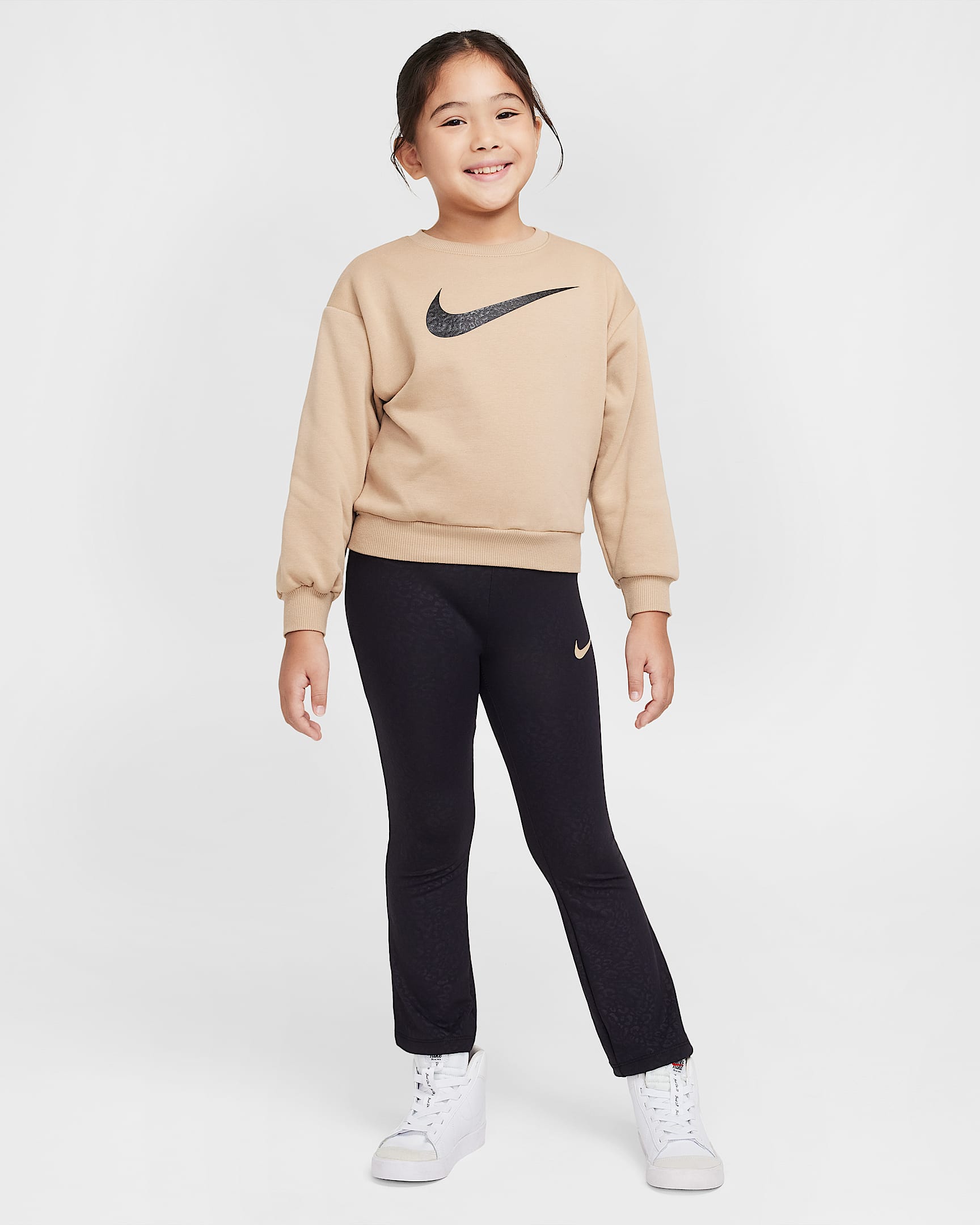 Nike Dri-FIT Swoosh Spirit Conjunto de leggings de dos piezas - Niño/a pequeño/a - Negro