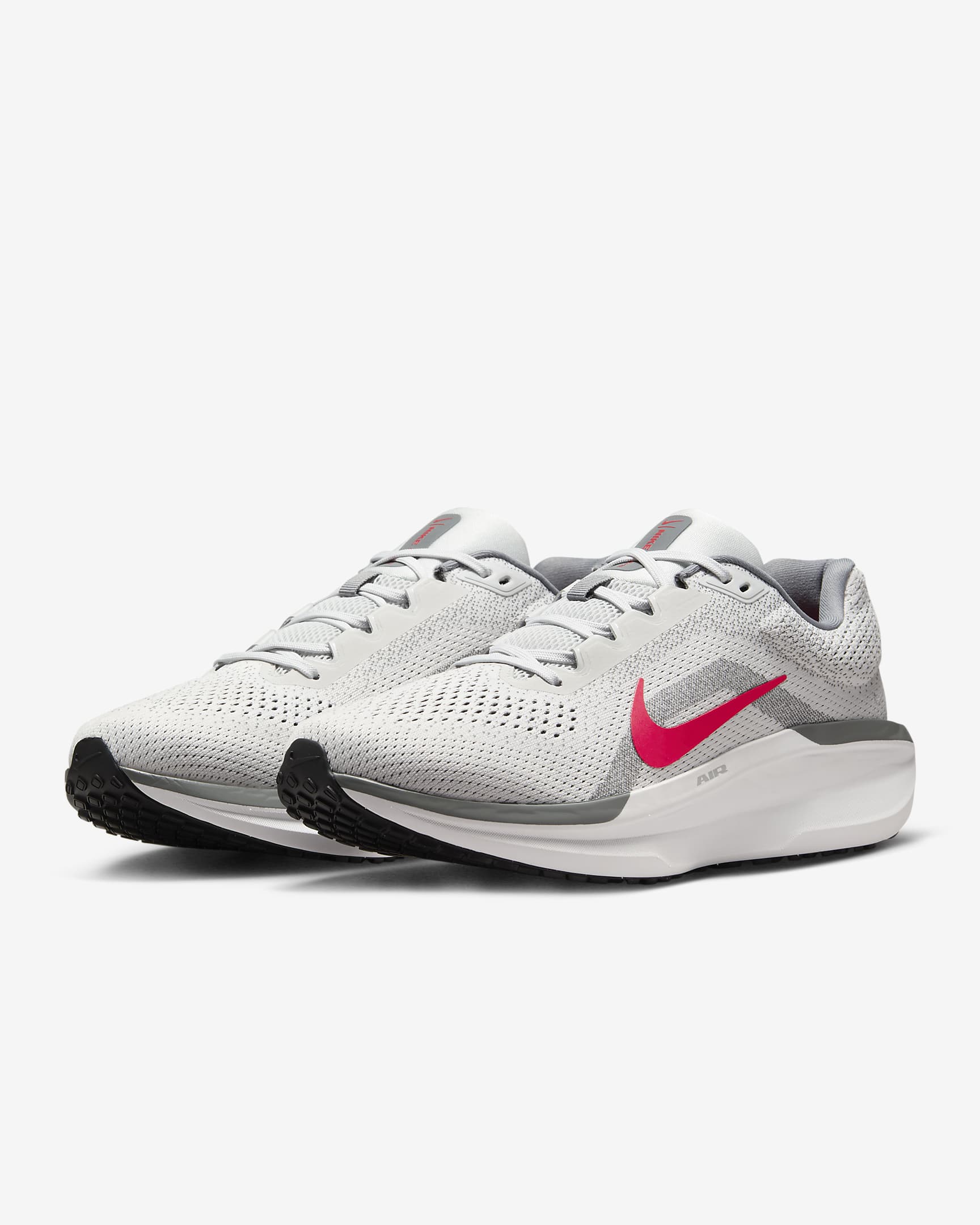 Nike Winflo 11 Men's Road Running Shoes - Photon Dust/Smoke Grey/Light Smoke Grey/Fire Red