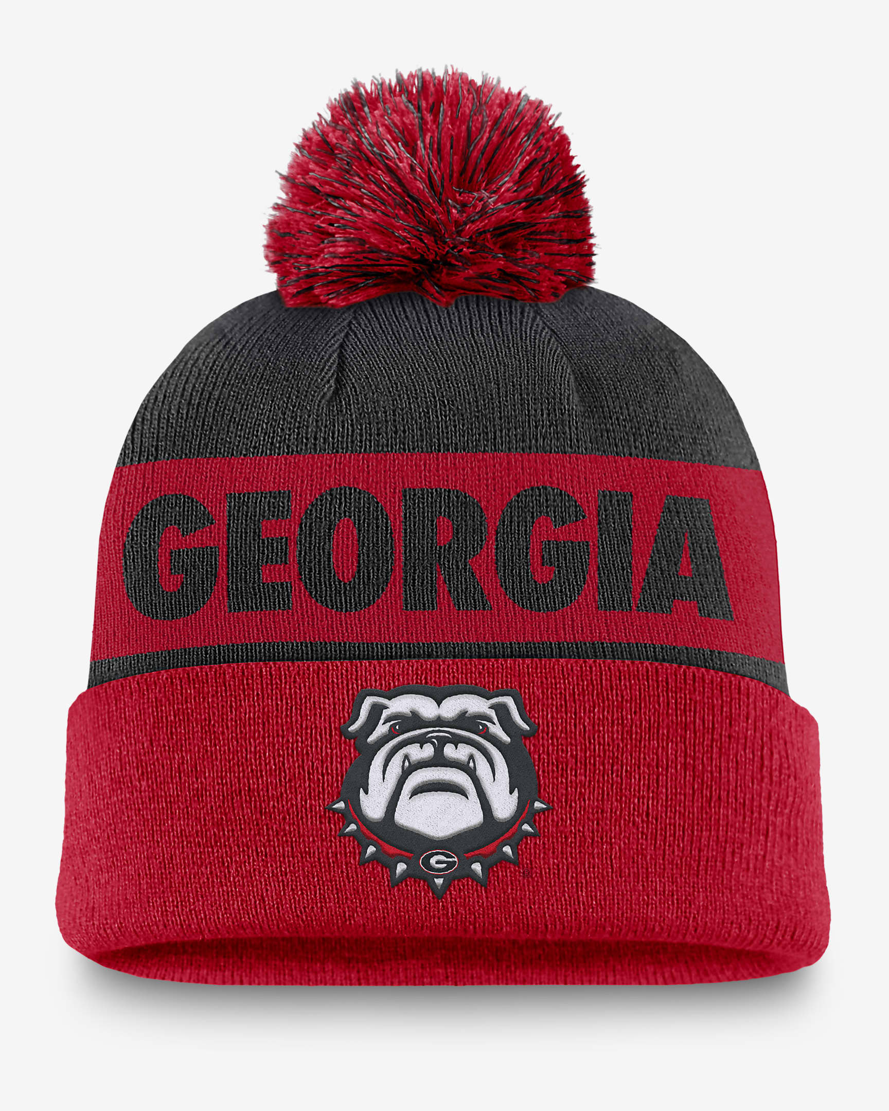 Georgia Bulldogs Primetime Peak Men's Nike College Cuffed Pom Beanie - University Red