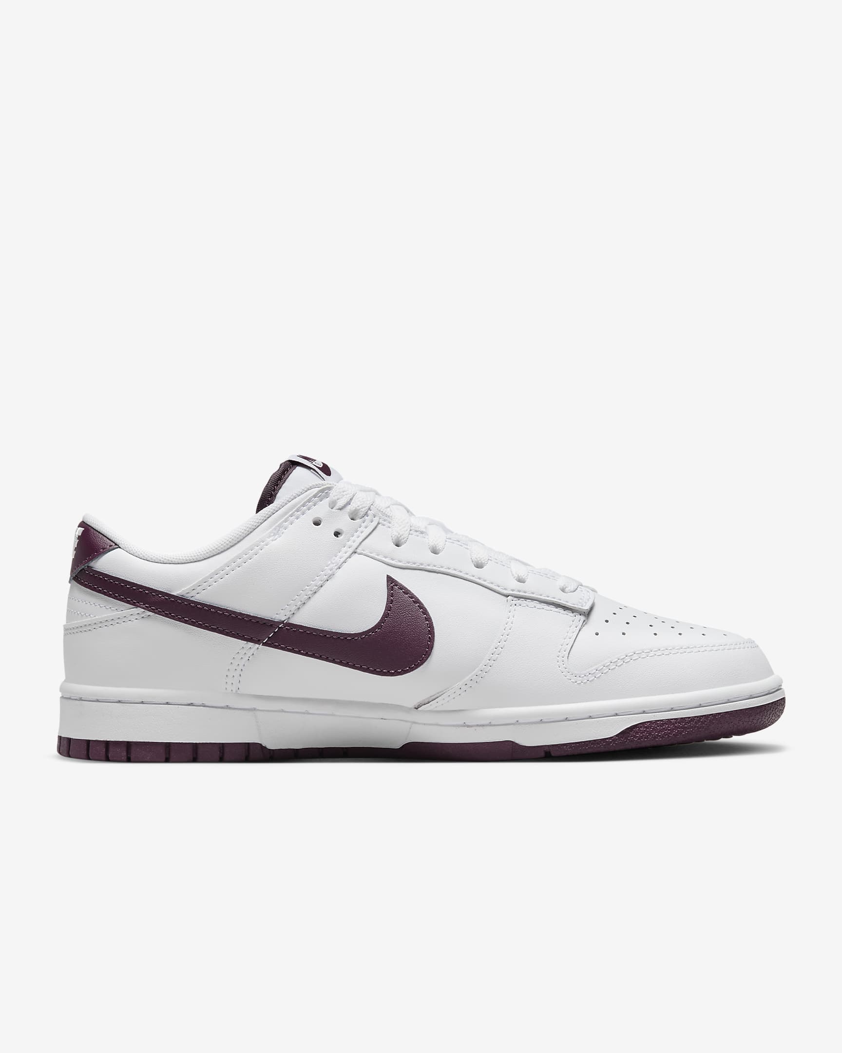 Nike Dunk Low Retro Men's Shoes - White/White/Night Maroon