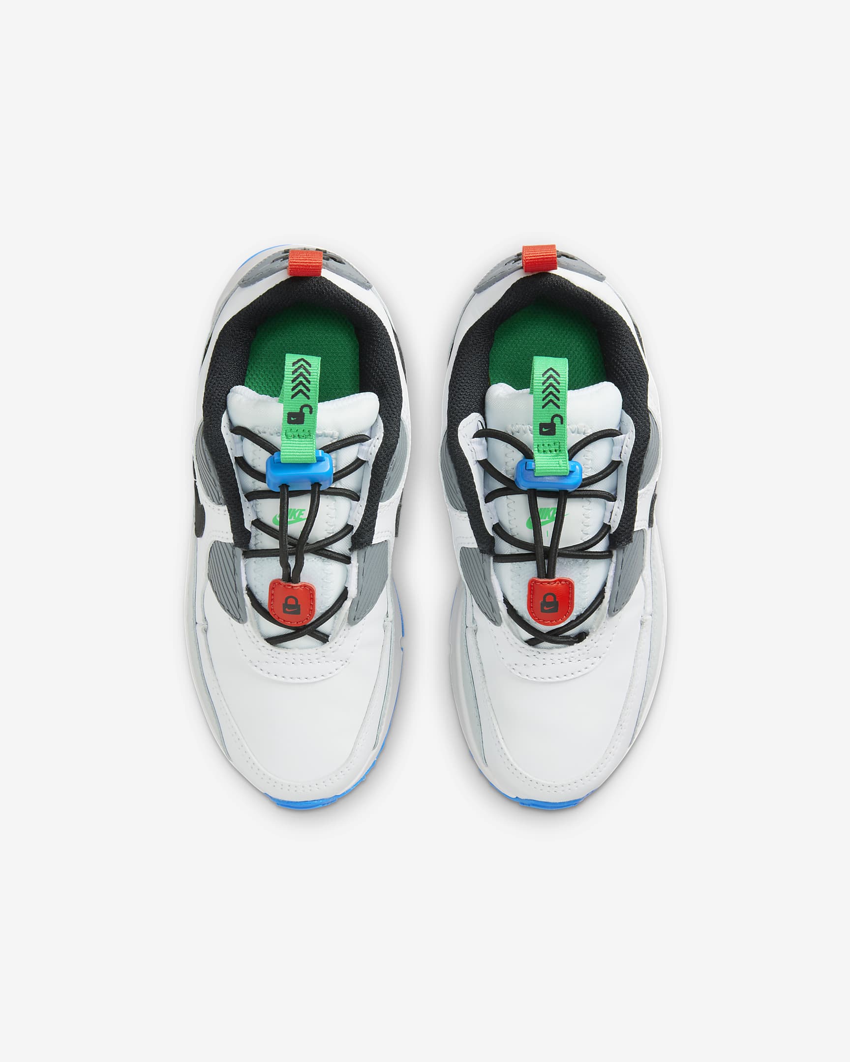 Nike Air Max 90 Toggle Younger Kids' Shoes - White/Pure Platinum/Stadium Green/Black