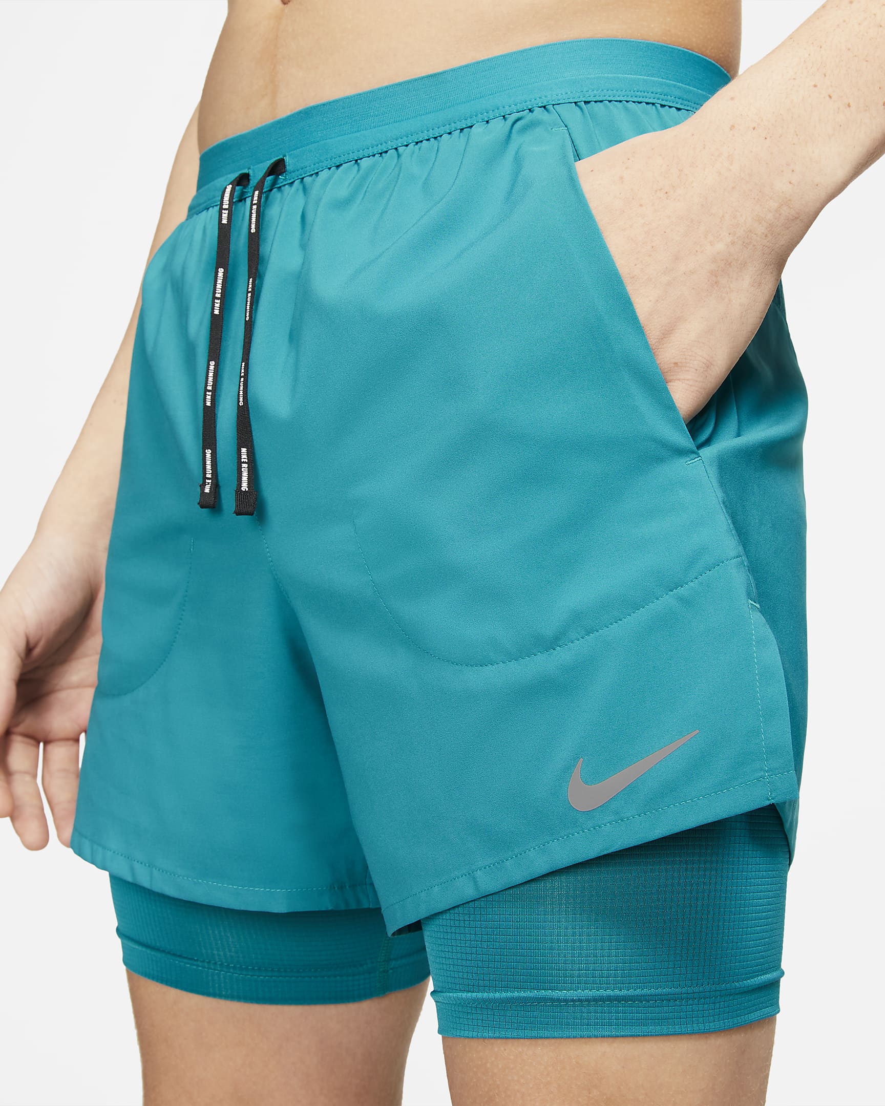 Produktbild von Men's 2-in-1 Workout Gym Running Shorts Athletic 7 Inch Dry Fit Men's Shorts Lightweight Shorts With Compression Lining, Pure Grey