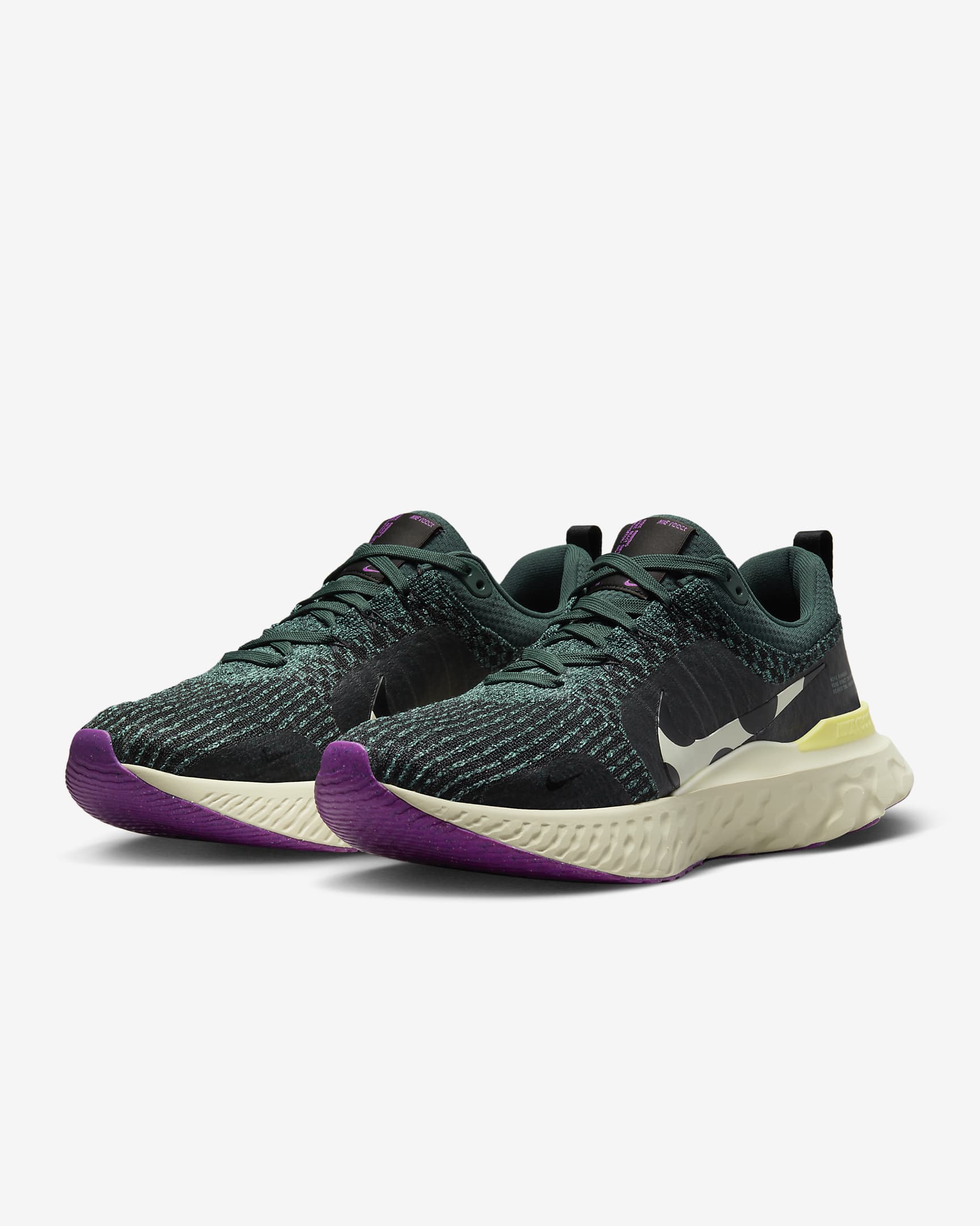 Nike React Infinity 3 Men's Road Running Shoes - Mineral Teal/Faded Spruce/Fuchsia Dream/Black