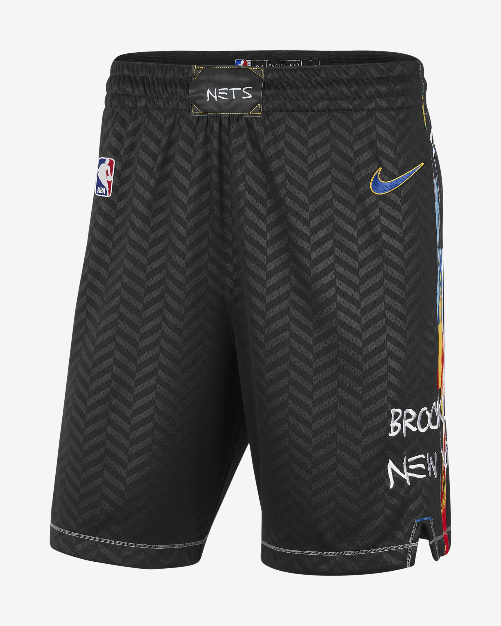 Brooklyn Nets City Edition 2020 Men's Nike NBA Swingman Shorts - Black/Royal Blue