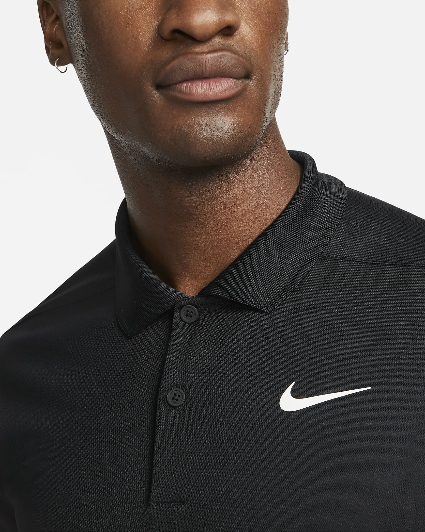 Nike Dri-FIT Victory Men's Golf Polo - Black/White