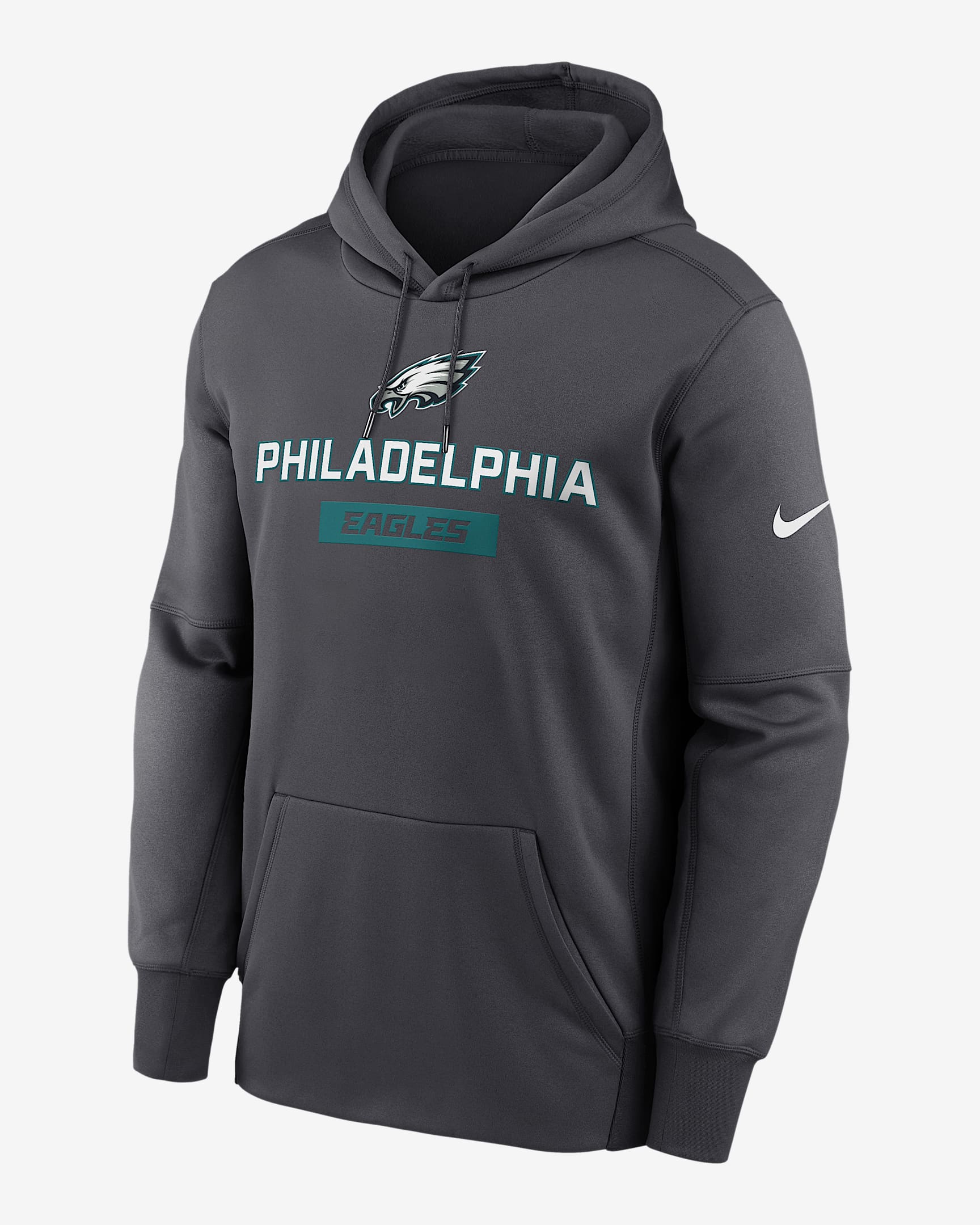 Philadelphia Eagles Toss Sweep Men’s Nike Therma NFL Pullover Hoodie - Anthracite