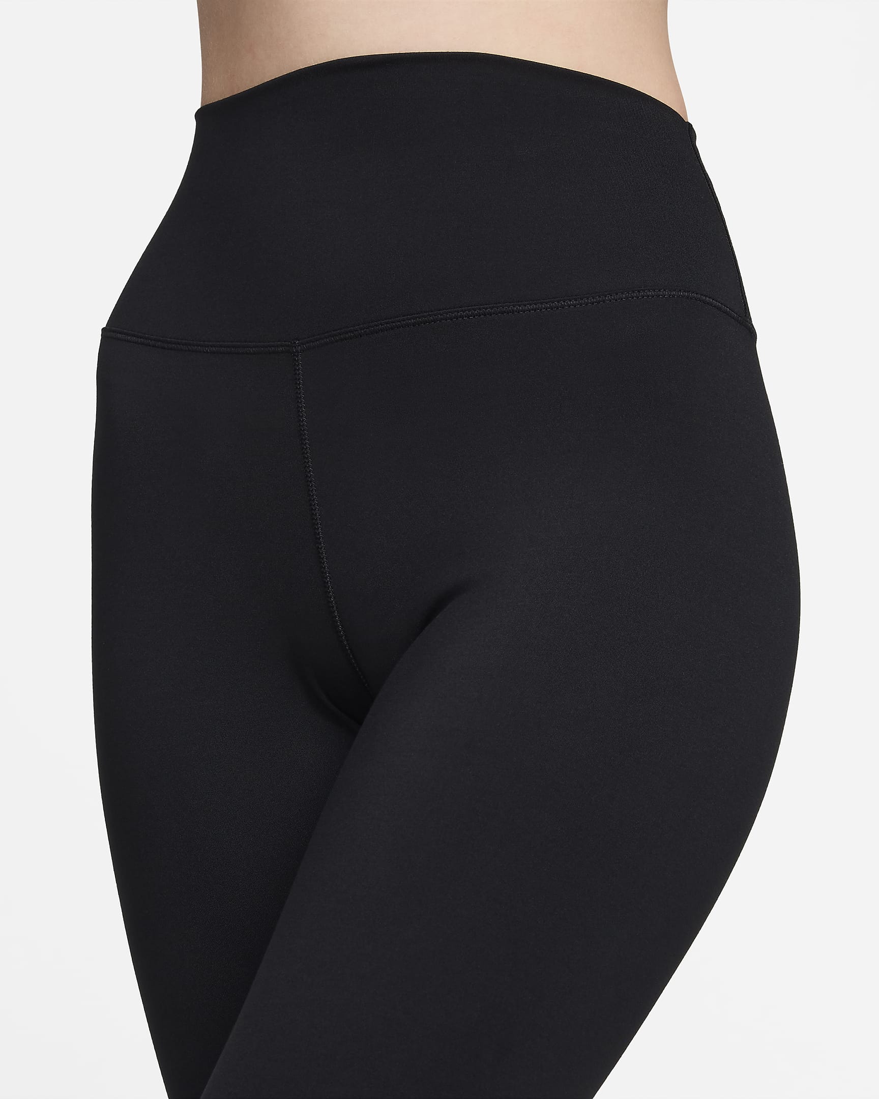 Nike One Caprilegging met hoge taille voor dames - Zwart/Zwart