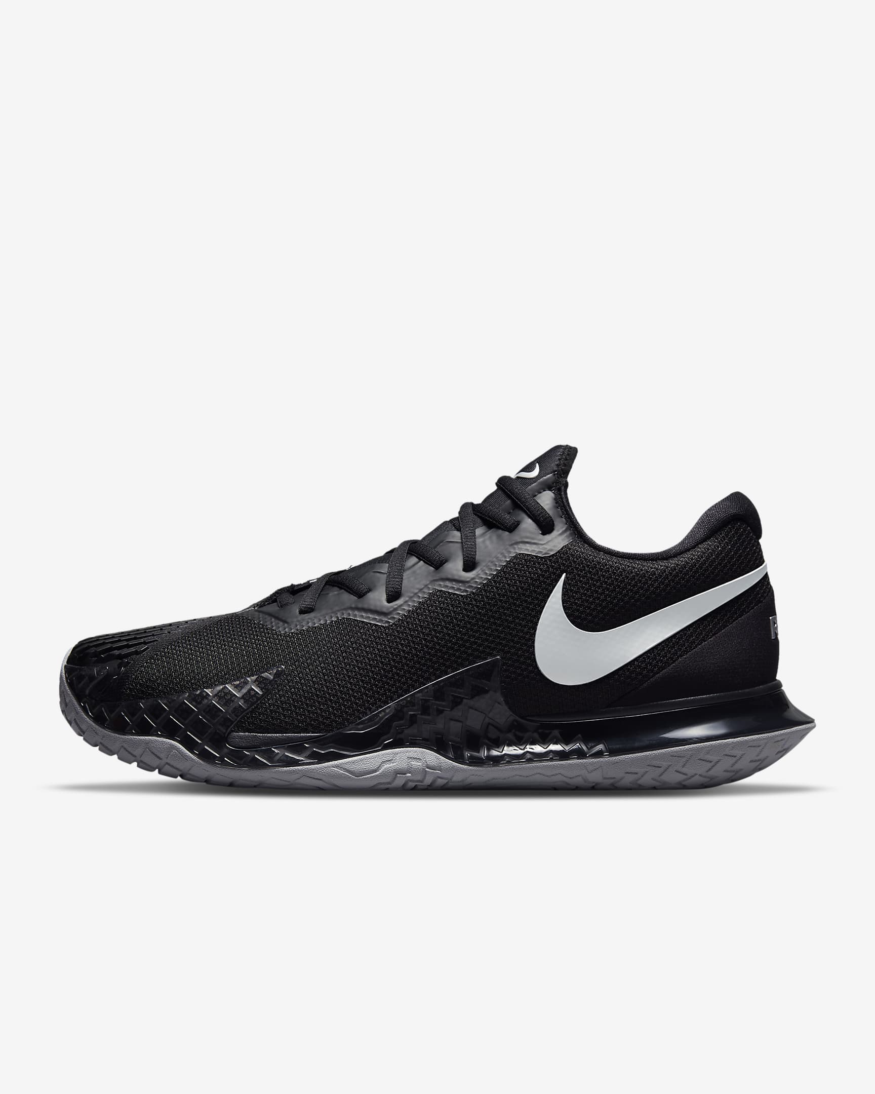 NikeCourt Zoom Vapor Cage 4 Rafa 男款硬地球場網球鞋 - 黑色/Metallic Silver