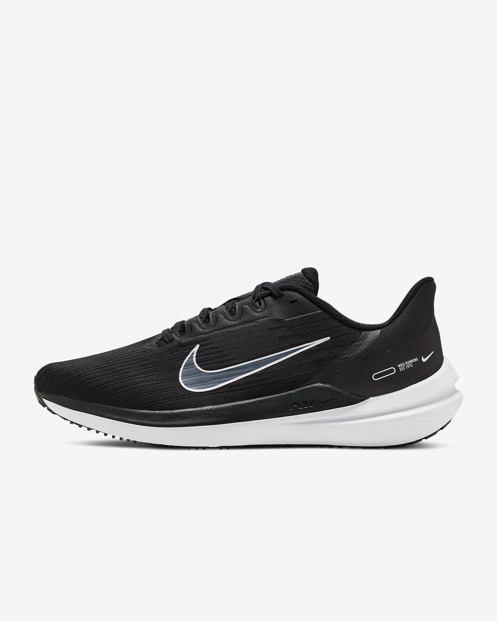 Nike Winflo 9 Men's Road Running Shoes - Black/Dark Smoke Grey/White