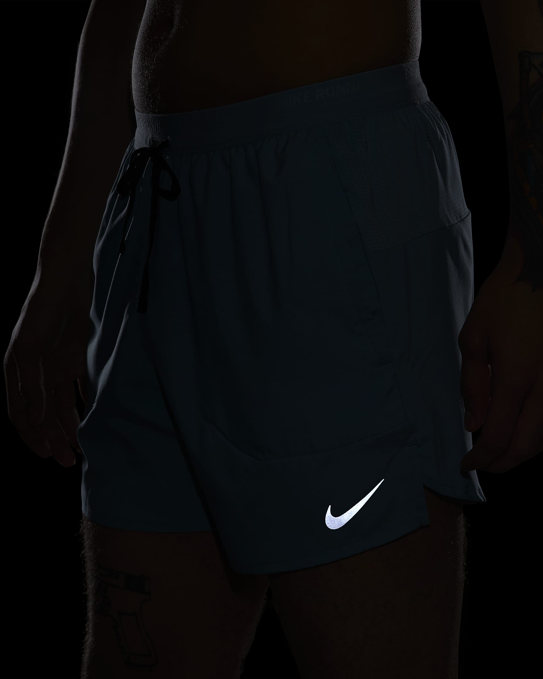 Nike Stride Men's Dri-FIT 13cm (approx.) Brief-Lined Running Shorts - Denim Turquoise/Black