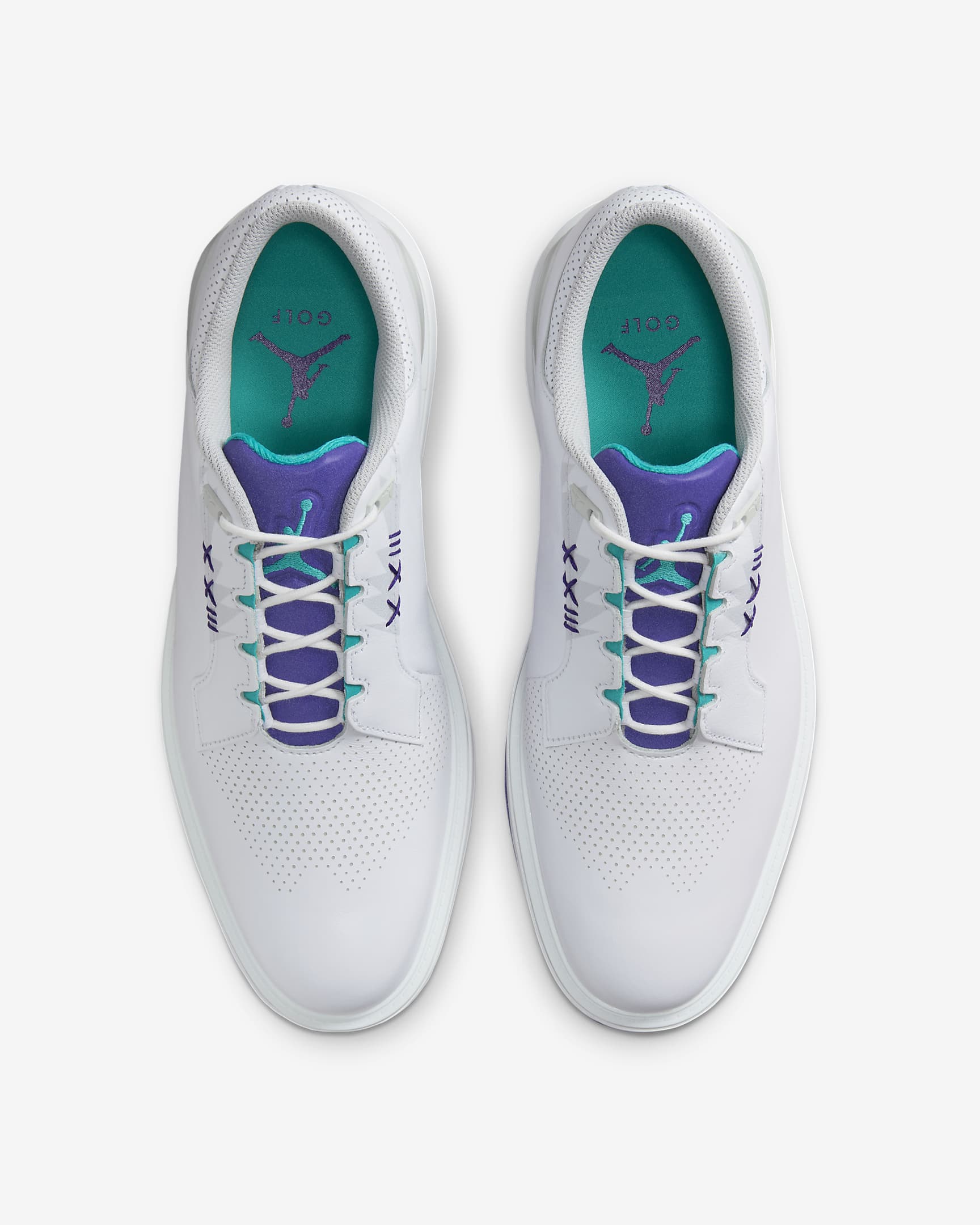 Jordan ADG 5 golfcipő - Fehér/Emerald Rise/Grape Ice