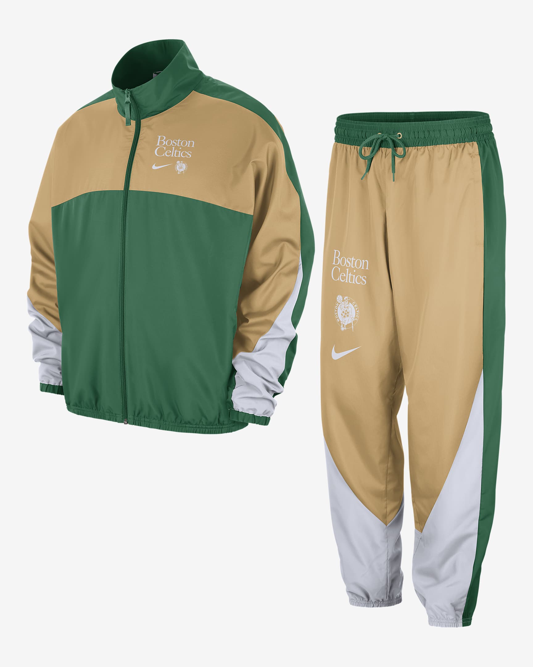 Boston Celtics Starting 5 Courtside Men's Nike NBA Graphic Tracksuit - Clover/Club Gold/White