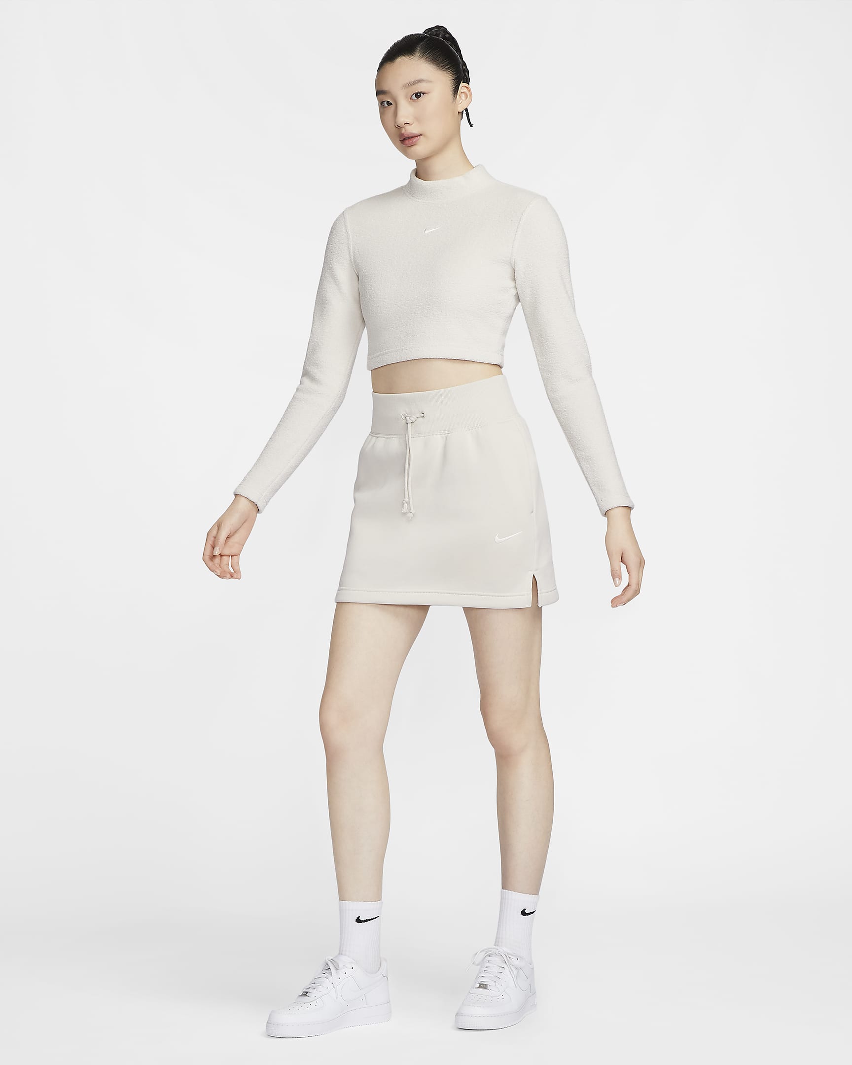 Nike Sportswear Phoenix Fleece Women's Slim Mini Skirt - Light Orewood Brown/Sail