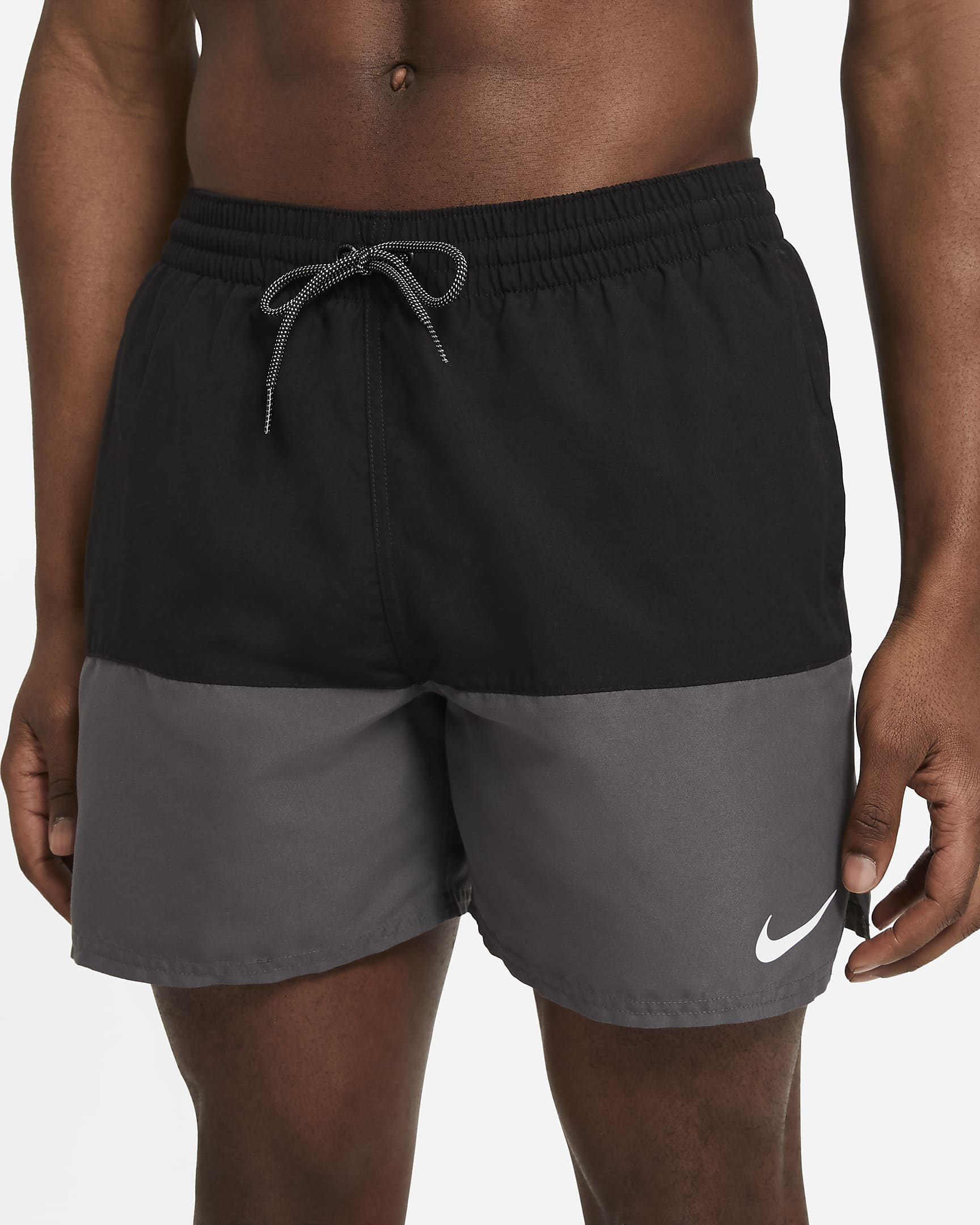 Nike Split Herren-Badeshorts (ca. 12,5 cm) - Schwarz/Iron Grey/Weiß