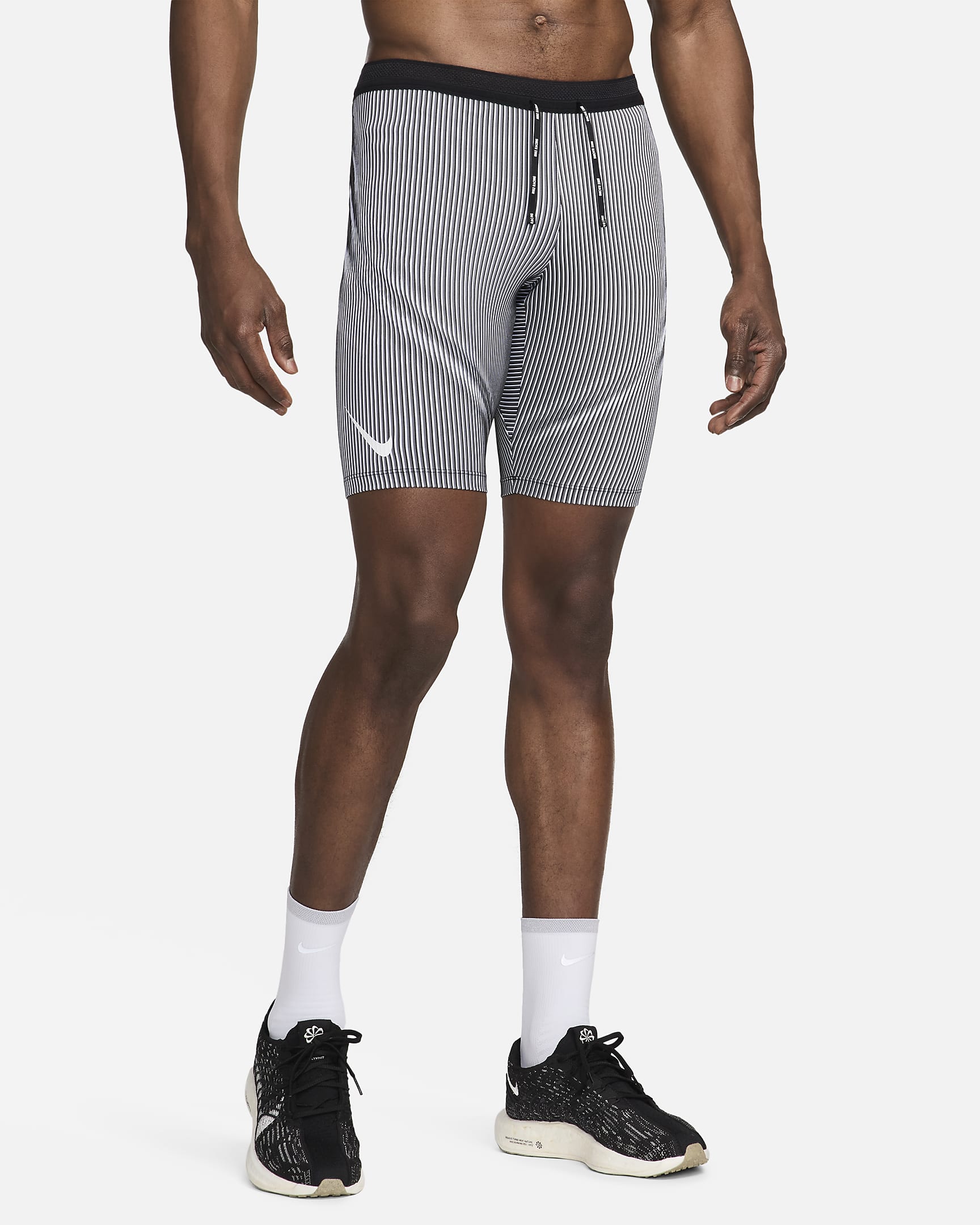 Nike AeroSwift Men's Dri-FIT ADV Running 1/2-Length Tights - Black/Iron Grey/White/Summit White