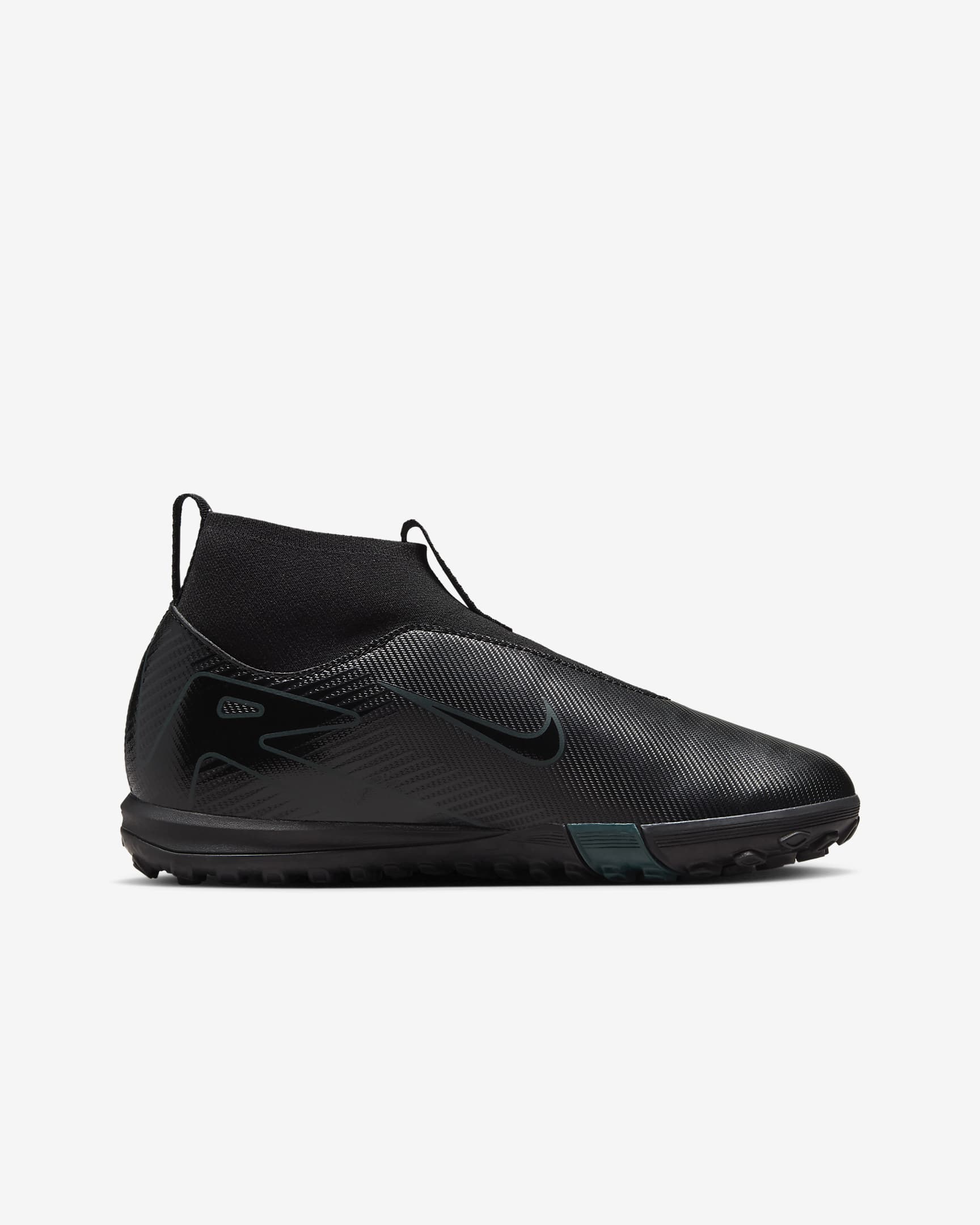 Nike Jr. Mercurial Superfly 10 Academy Little/Big Kids' TF High-Top Soccer Shoes - Black/Deep Jungle/Black