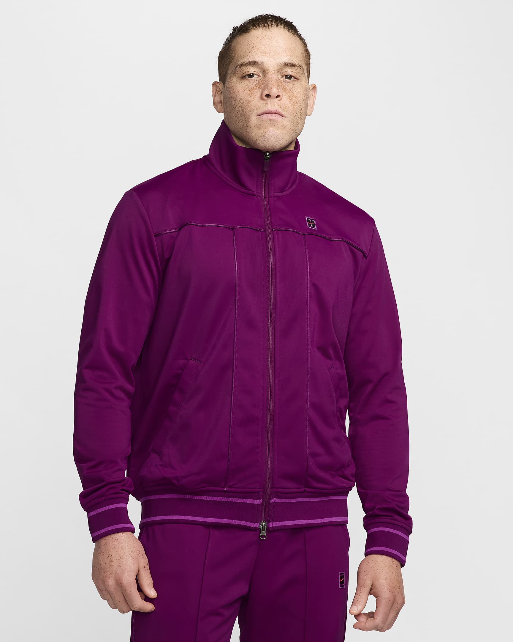 NikeCourt Men's Tennis Jacket - Sangria/Picante Red