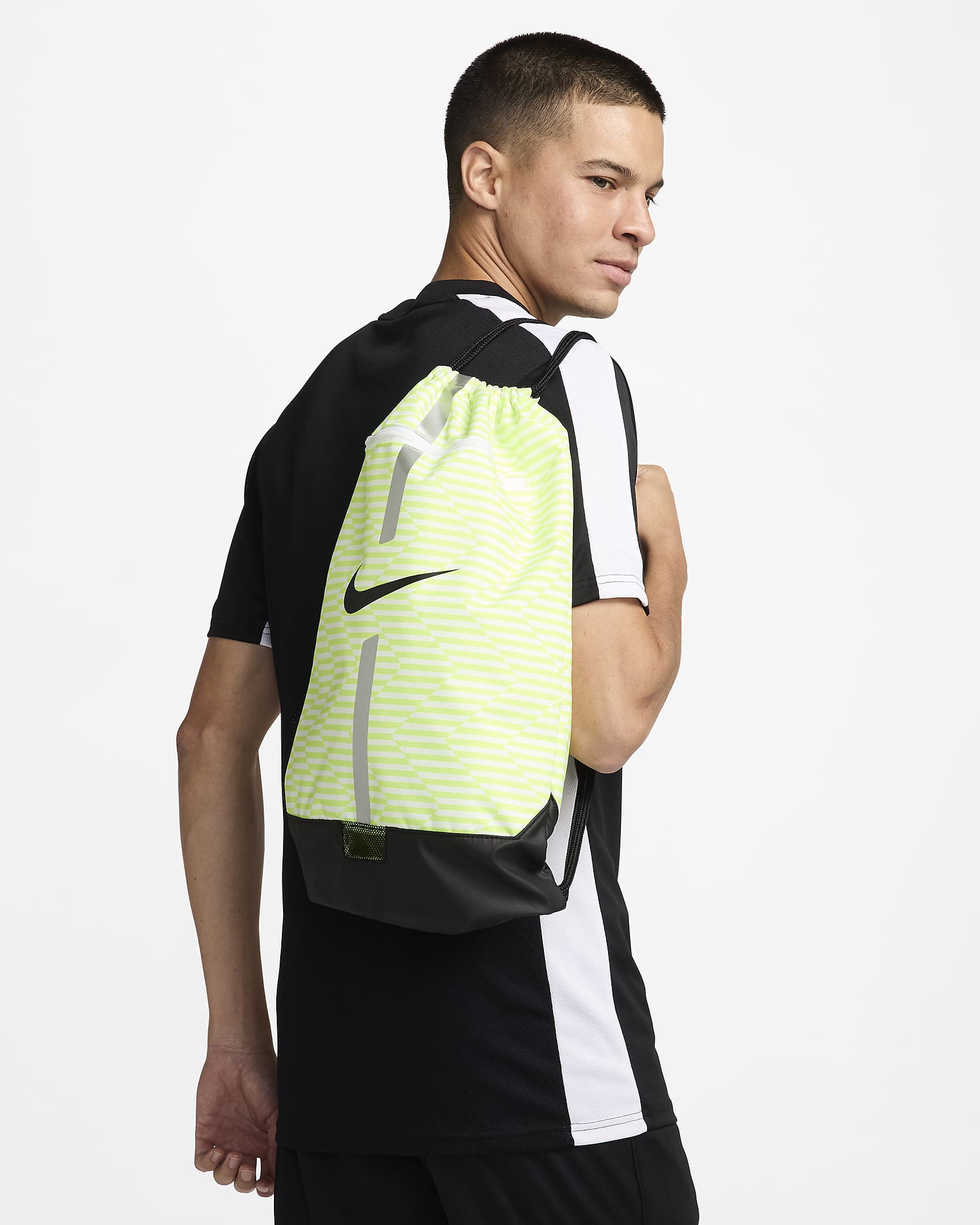 Nike Academy Gymtas voor voetbal (18 liter) - Volt/Zwart/Zwart