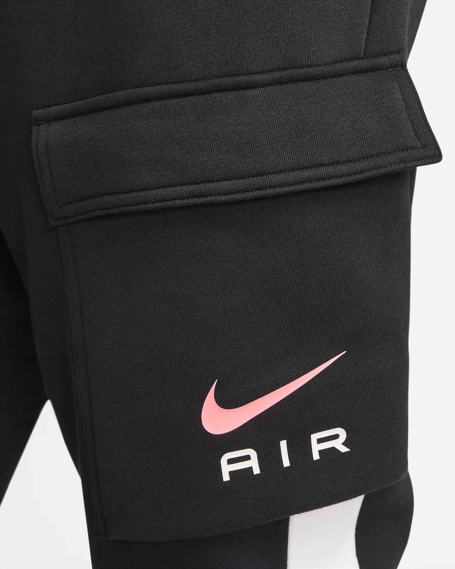 Nike Air Fleece-Cargohose für Herren - Schwarz/Weiß