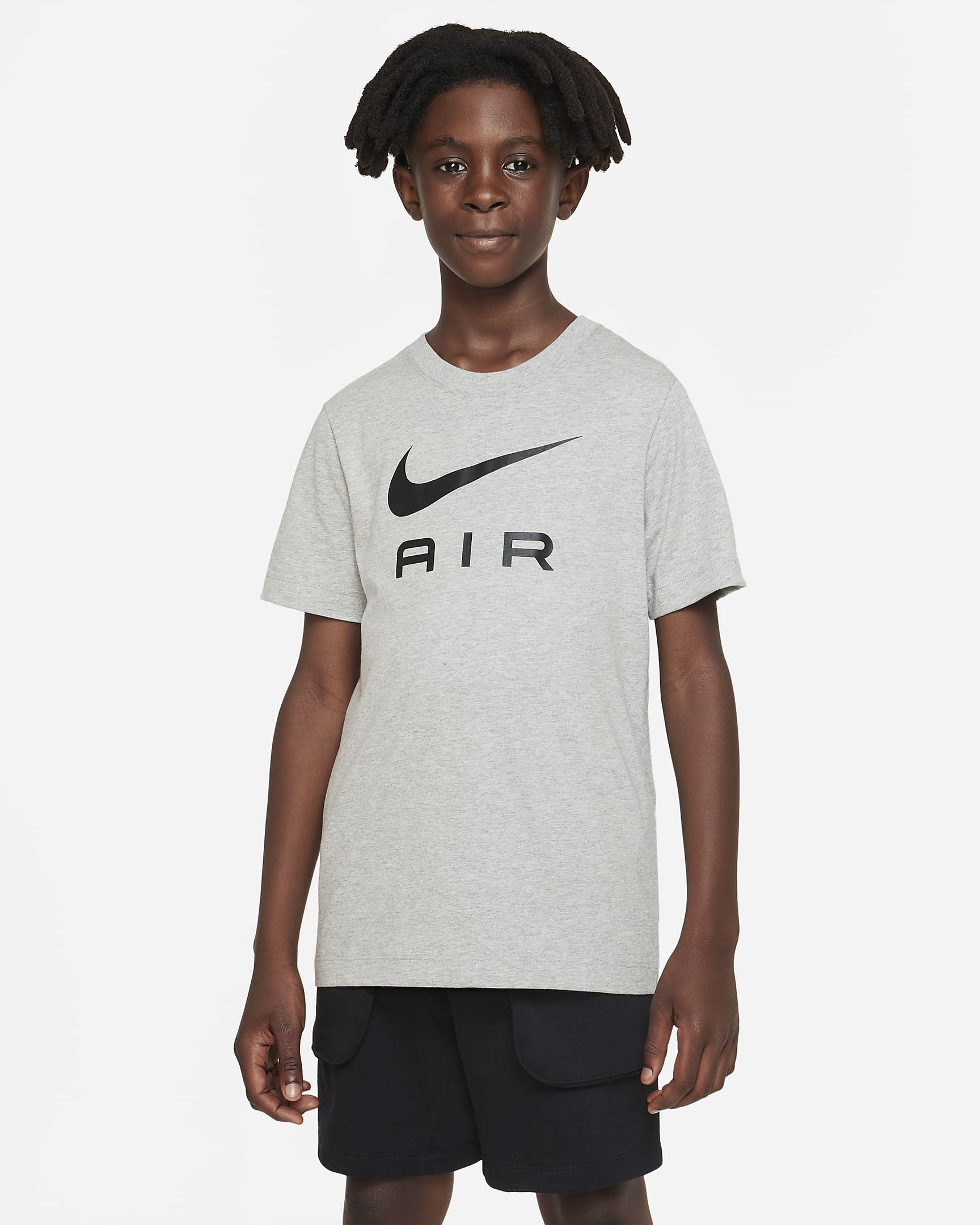 Nike Sportswear Older Kids' (Boys') T-Shirt - Dark Grey Heather/Black