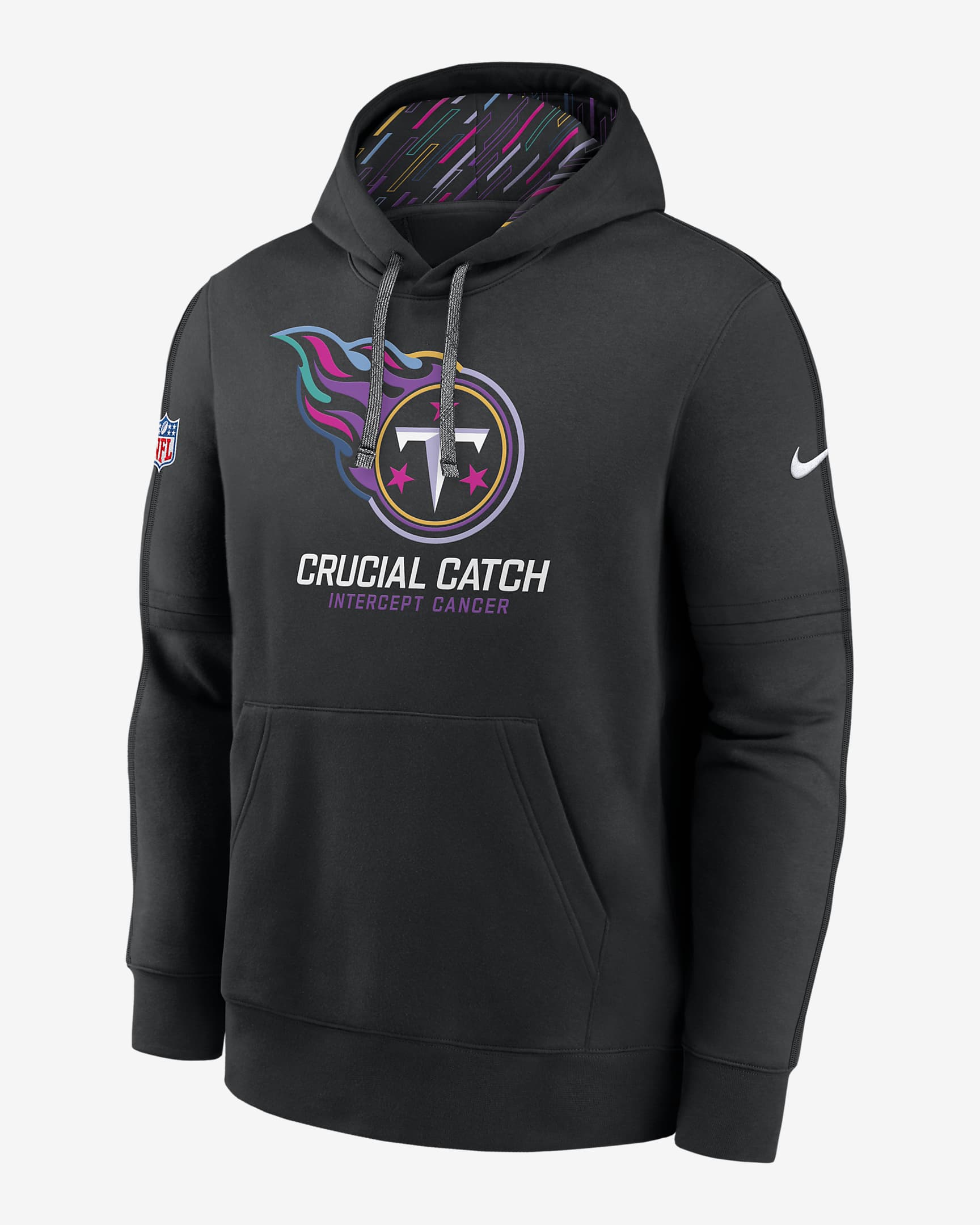 Sudadera con gorro sin cierre Nike de la NFL para hombre Tennessee Titans Crucial Catch Club - Negro