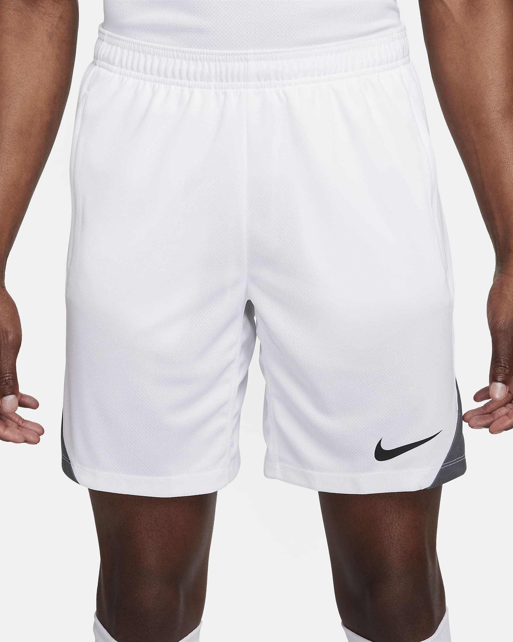 Shorts de fútbol Dri-FIT para hombre Nike Strike - Blanco/Blanco/Gris hierro/Negro