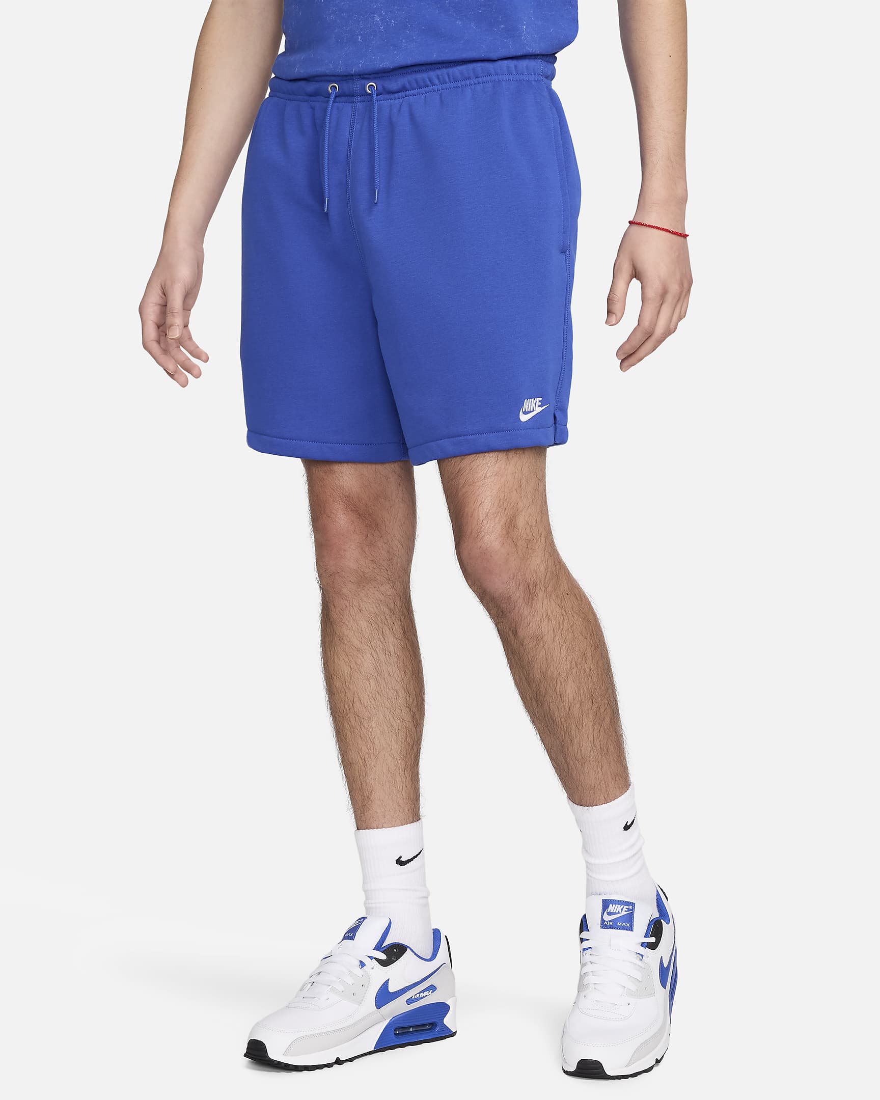 Short en molleton Flow Nike Club pour homme - Game Royal/Game Royal/Blanc