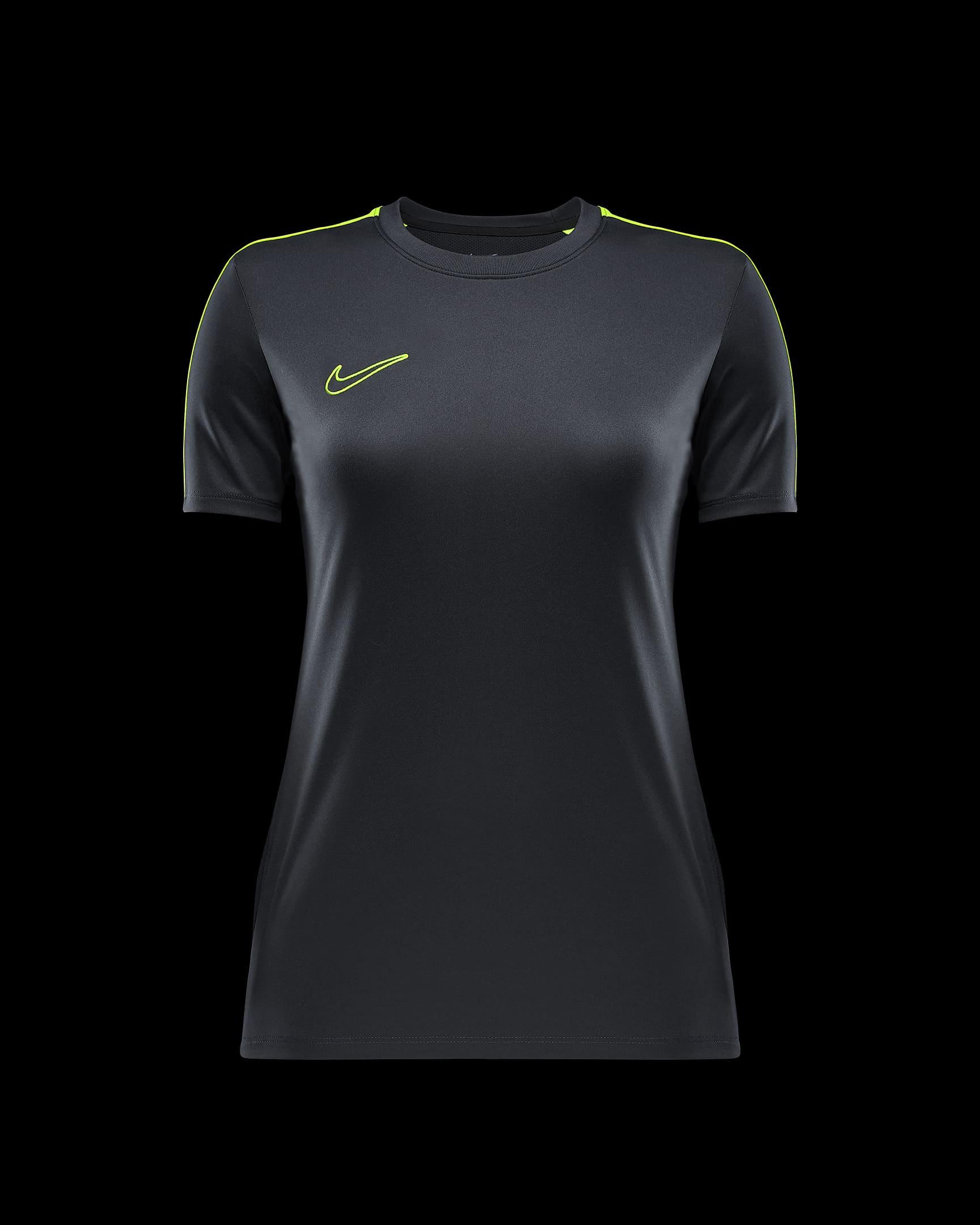 Damka koszulka piłkarska z krótkim rękawem Nike Dri-FIT Academy - Anthracite/Volt/Volt