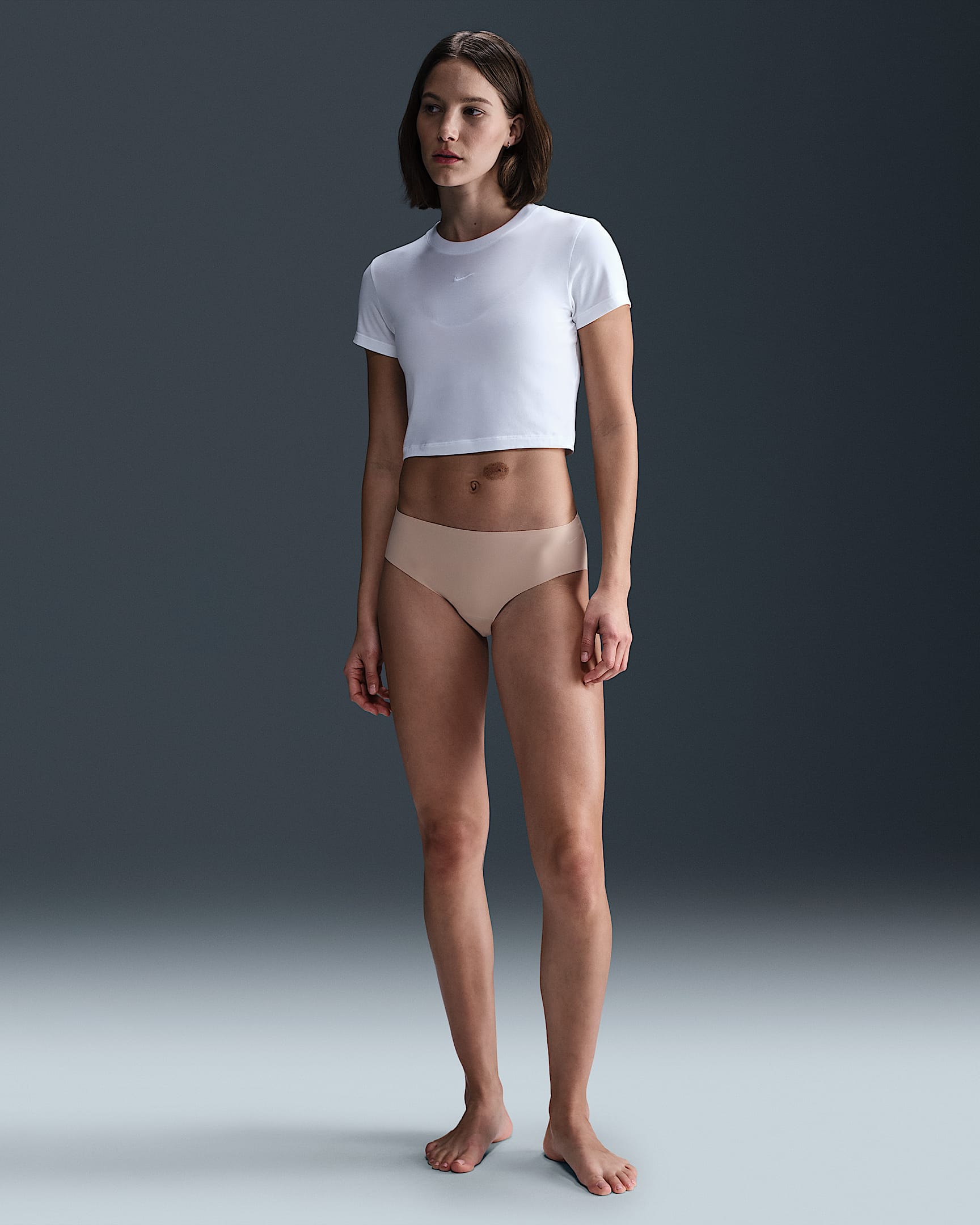 Nike Leak Protection: Period Women's Brief Underwear - Particle Beige/White