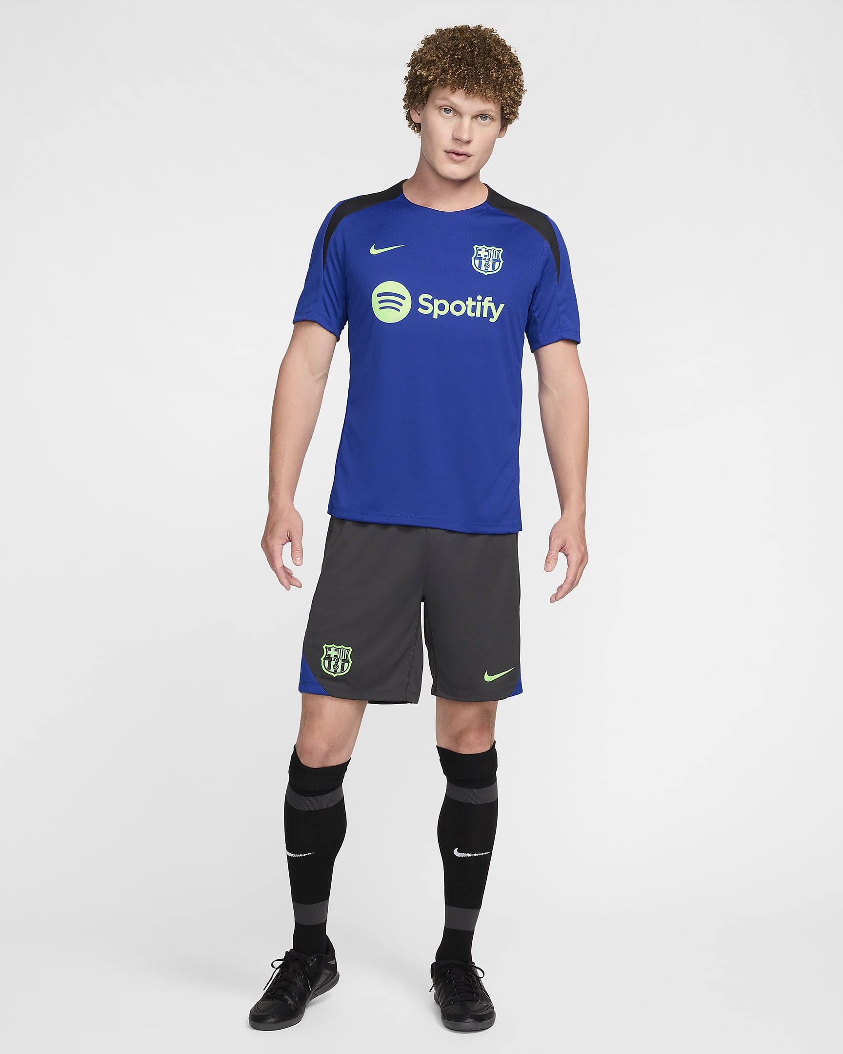 F.C. Barcelona Strike Third Men's Nike Dri-FIT Football Knit Short-Sleeve Top - Old Royal/Old Royal/Anthracite/Lime Blast