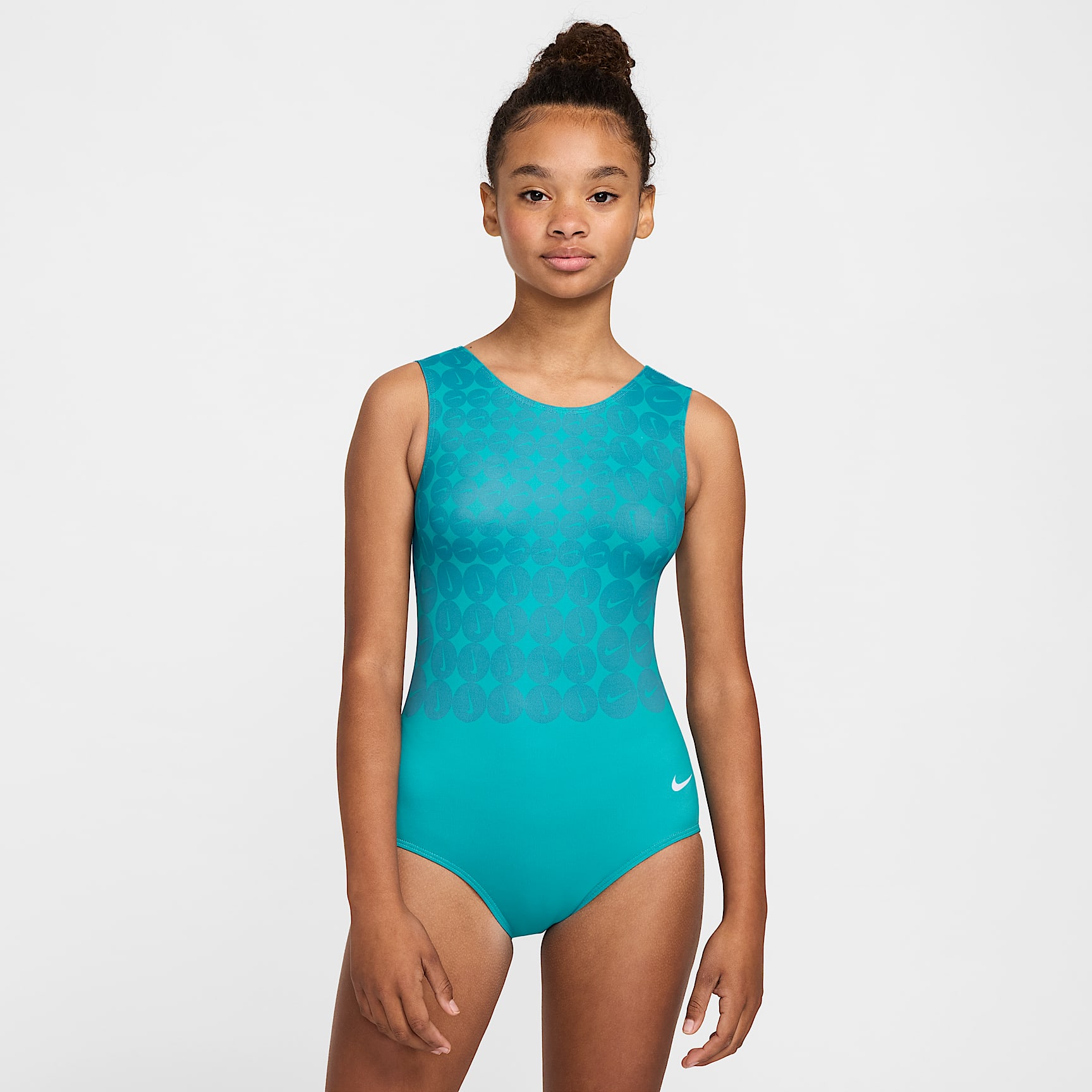 Nike Gymnastics Swoosh Printed Performance Leotard - Green
