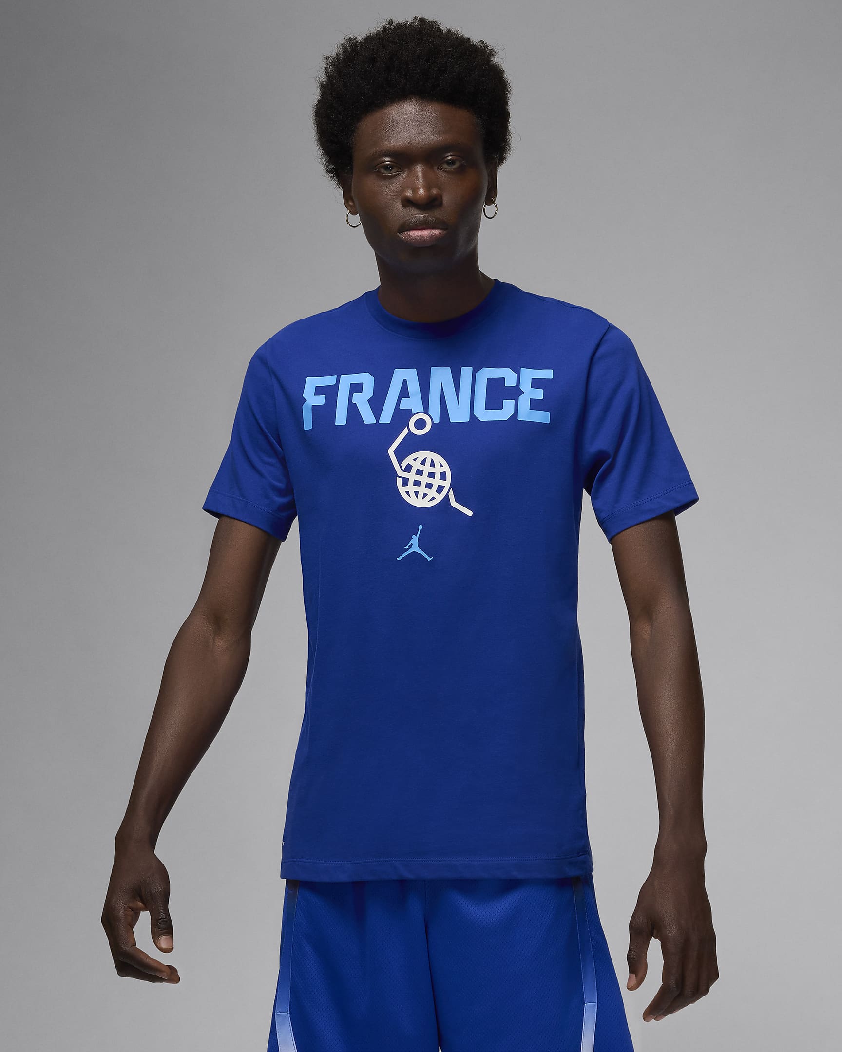 Frankrike Nike Basketball T-skjorte til herre - Old Royal/Old Royal/Hvit/University Blue