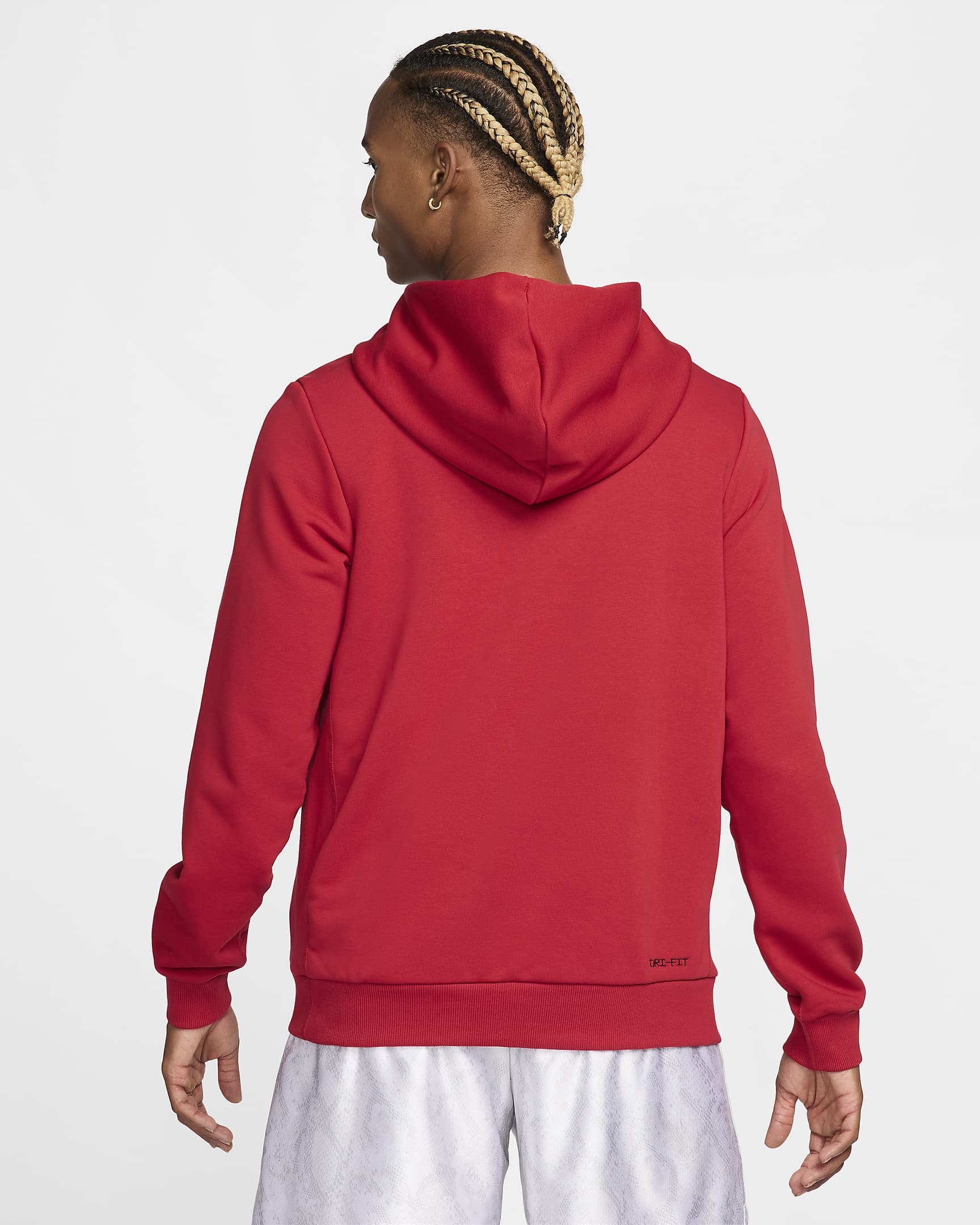 KB Nike Dri-FIT-pullover-basketballhættetrøje til mænd - Varsity Red/Jersey Gold