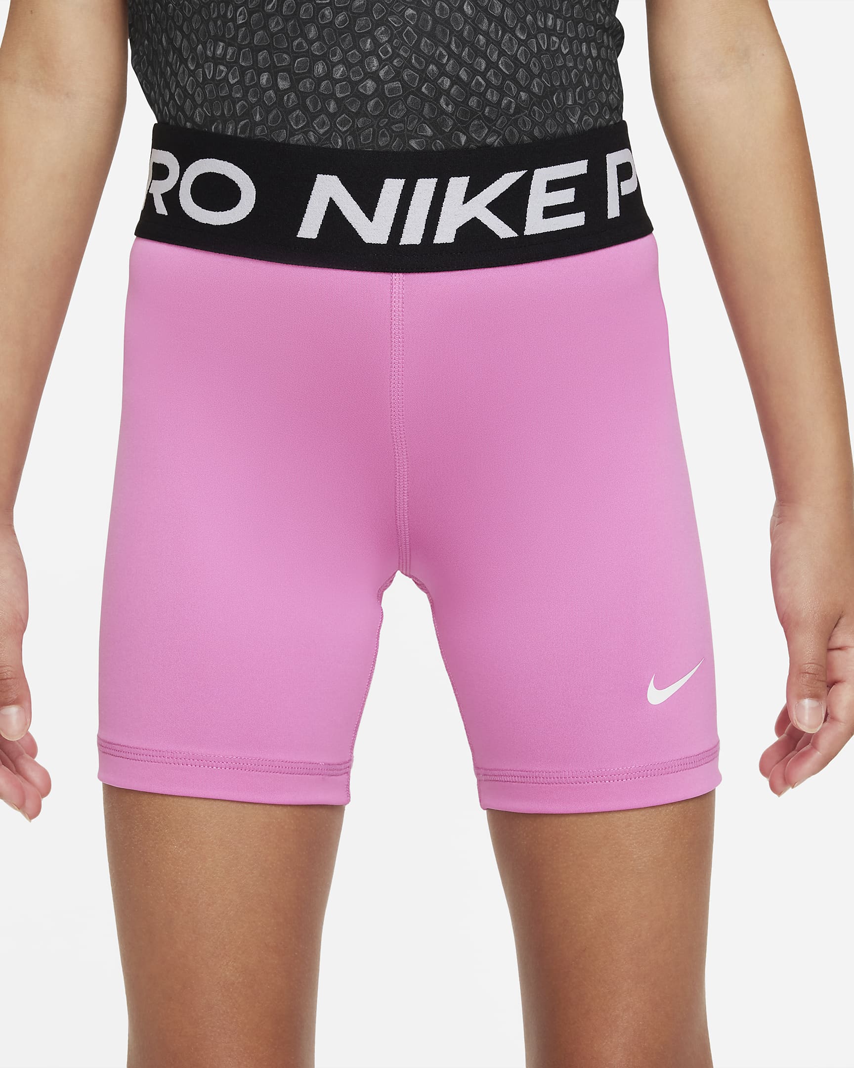 Shorts Dri-FIT de 13 cm para niña talla grande Nike Pro - Rosa alegre/Blanco