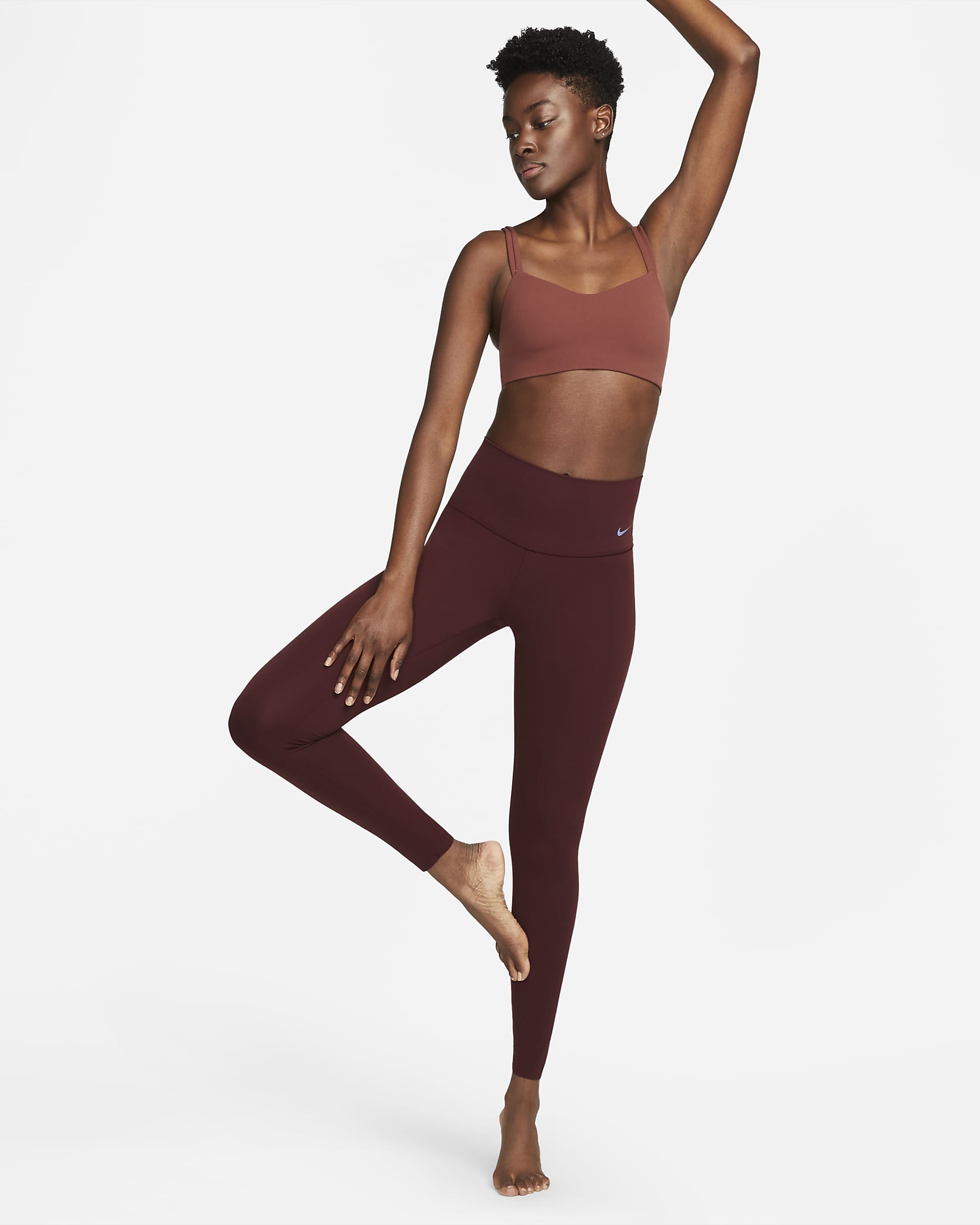 Nike Zenvy Women's Gentle-Support High-Waisted Full-Length Leggings - Burgundy Crush/Black